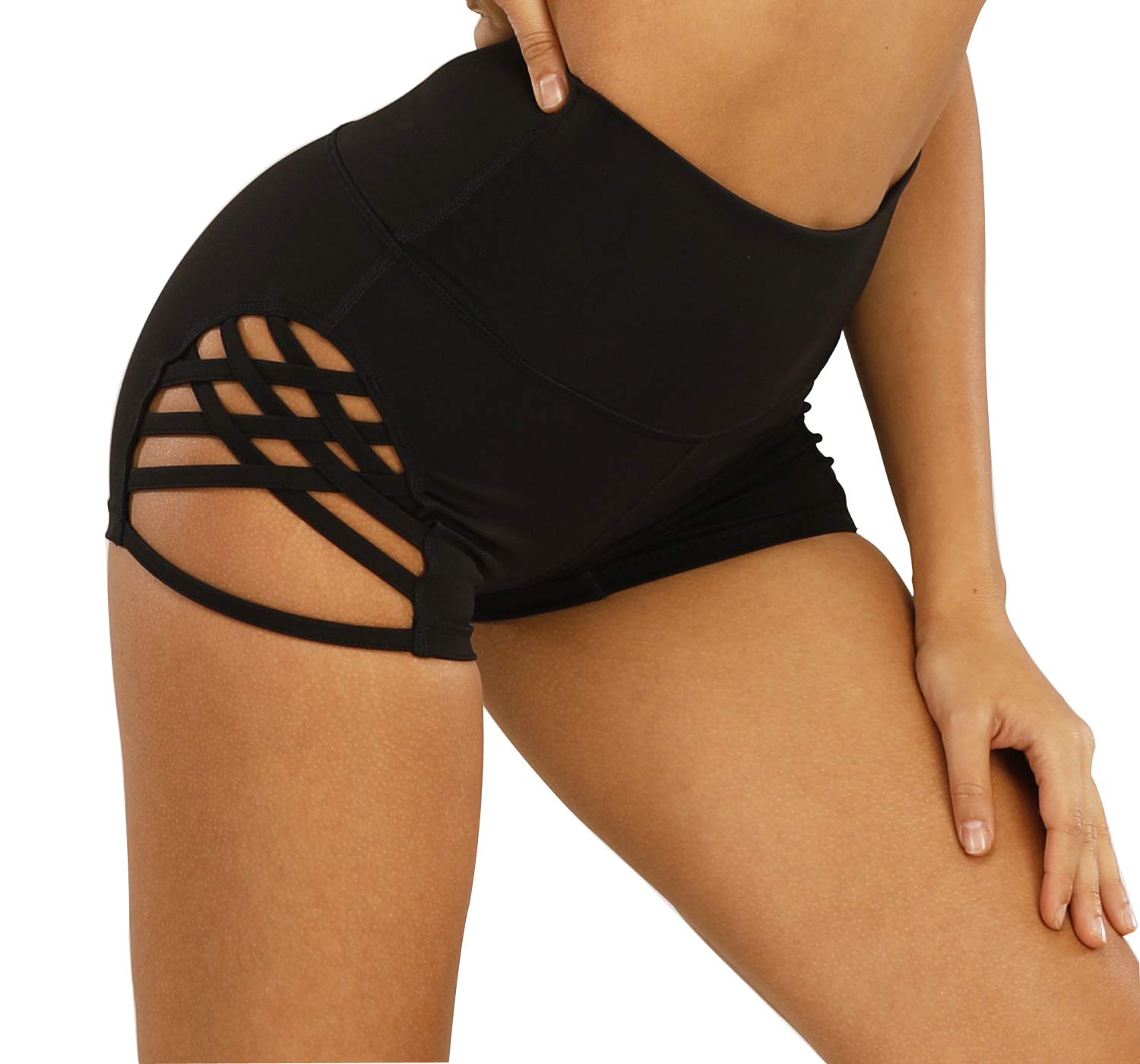 Women's High Waisted Booty Lifting Workout Shorts - Tummy Control Yoga Gym Athletic Shorts for Women - Perfect for Running, Training & Fitness