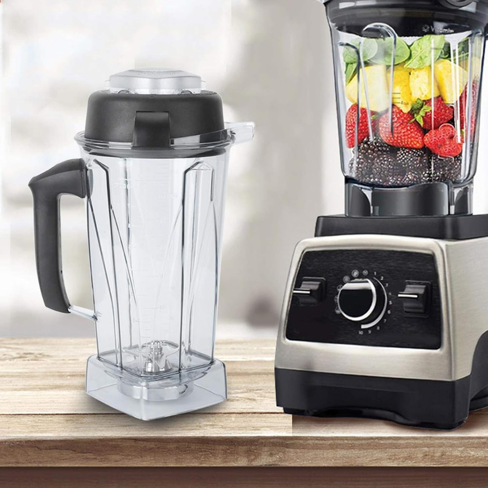 Vitamix 5200 5000 Blender Replacement Parts - 64oz High Profile Container with 2-Part Lid and Plug | Durable Blender Accessories for Smoothies, Soups & Nut Butters | Compatible with Vitamix Blenders