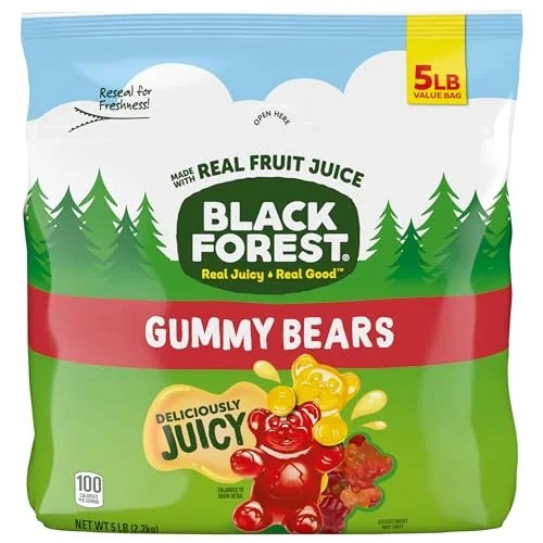 Ferrara Black Forest Gummy Bears - 5lb Bulk Bag of Soft & Chewy Candy - Perfect for Parties, Movie Nights & Office Snacks