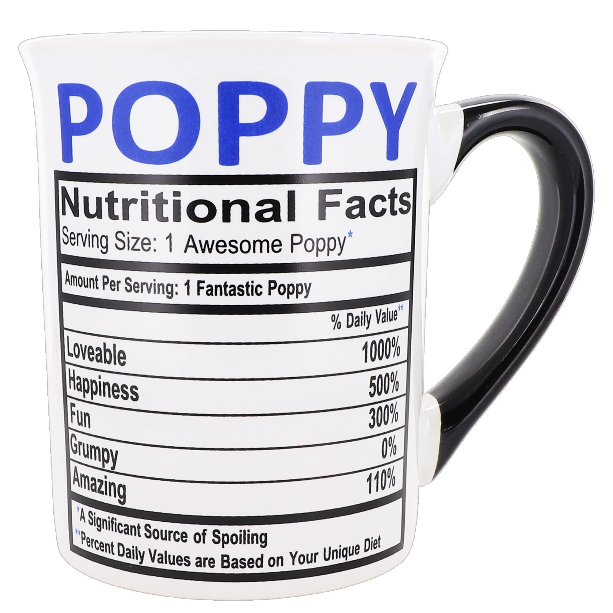 16oz Poppy Ceramic Coffee Mug - Unique Gift for Men, Dad & Grandpa - Cute Coffee Cup for Home & Office Use - Perfect for Christmas, Father's Day & Birthday Gifts - Ideal for Coffee Table Decor & Daily Drinking