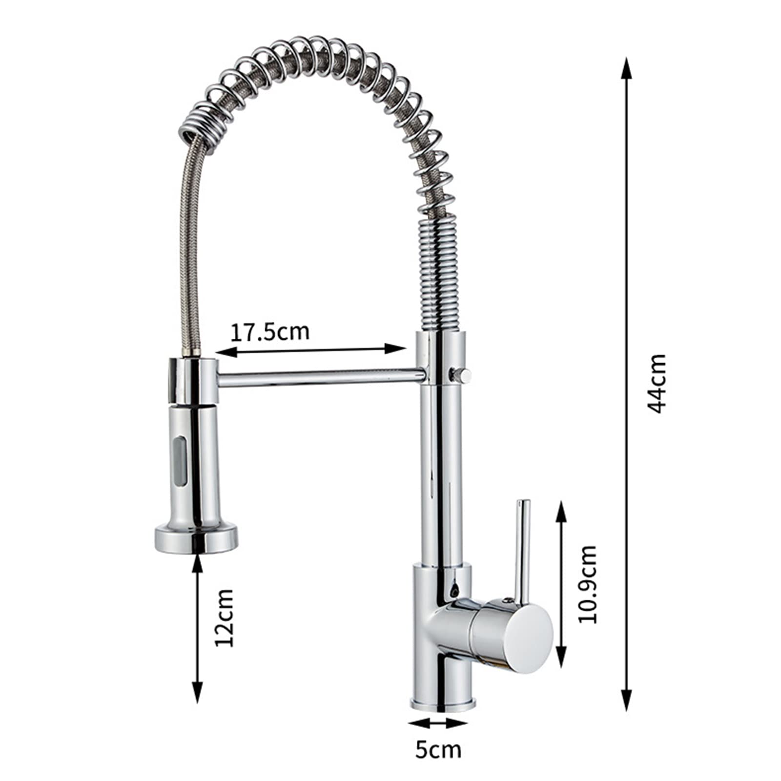 Premium Commercial Kitchen Faucet with Pull-Down Sprayer - Modern Brass Deck Mounted Sink Tap with Hot/Cold Water Control & Standard Fittings - Ideal for Restaurant, Home Kitchen & Commercial Use