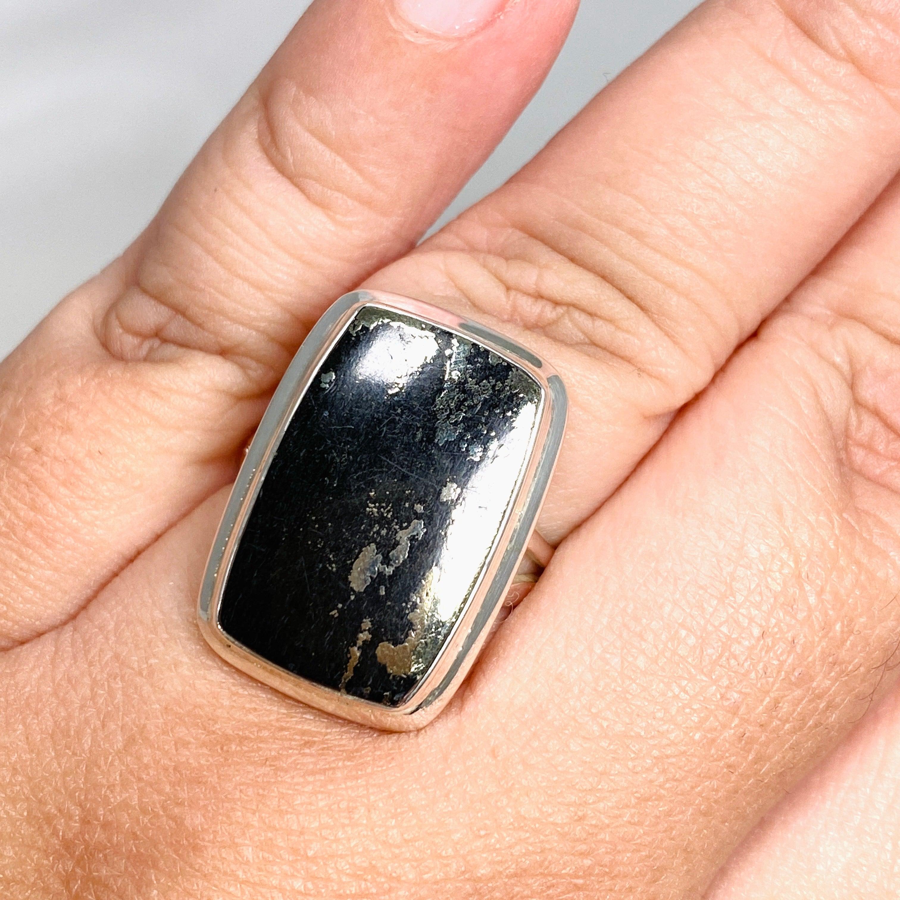 Healer's Gold Rectangle Split Band Ring for Women - Size 11 (KRGJ3199) | Elegant Stackable Ring for Everyday Wear, Date Nights & Special Occasions