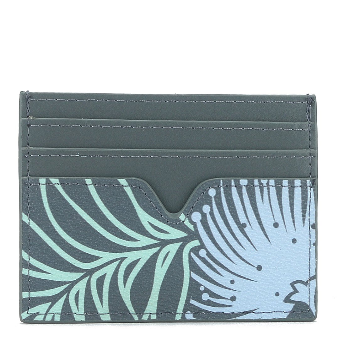 Premium Meilany Lehua Grey Card Holder - Slim RFID Blocking Wallet for Credit Cards & IDs | Perfect for Travel, Business, and Everyday Use