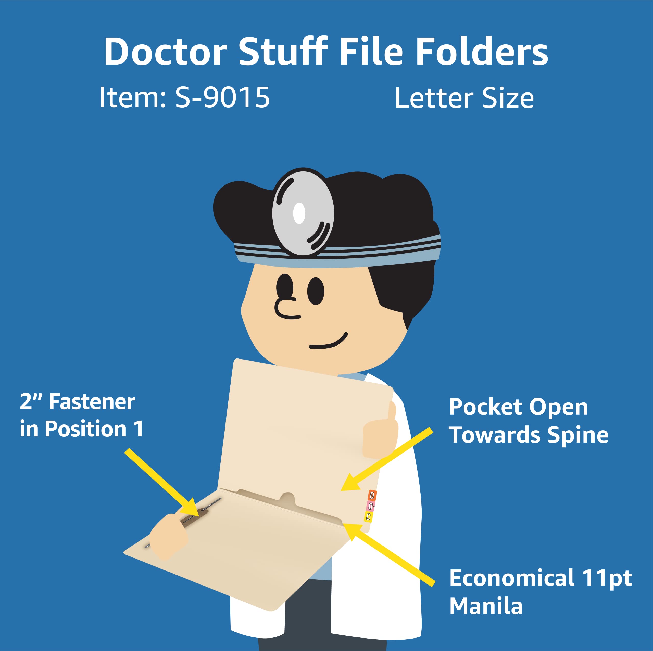 Durable Manila Pocket File Folders - Letter Size End Tab with Full Inside Pocket & 2
