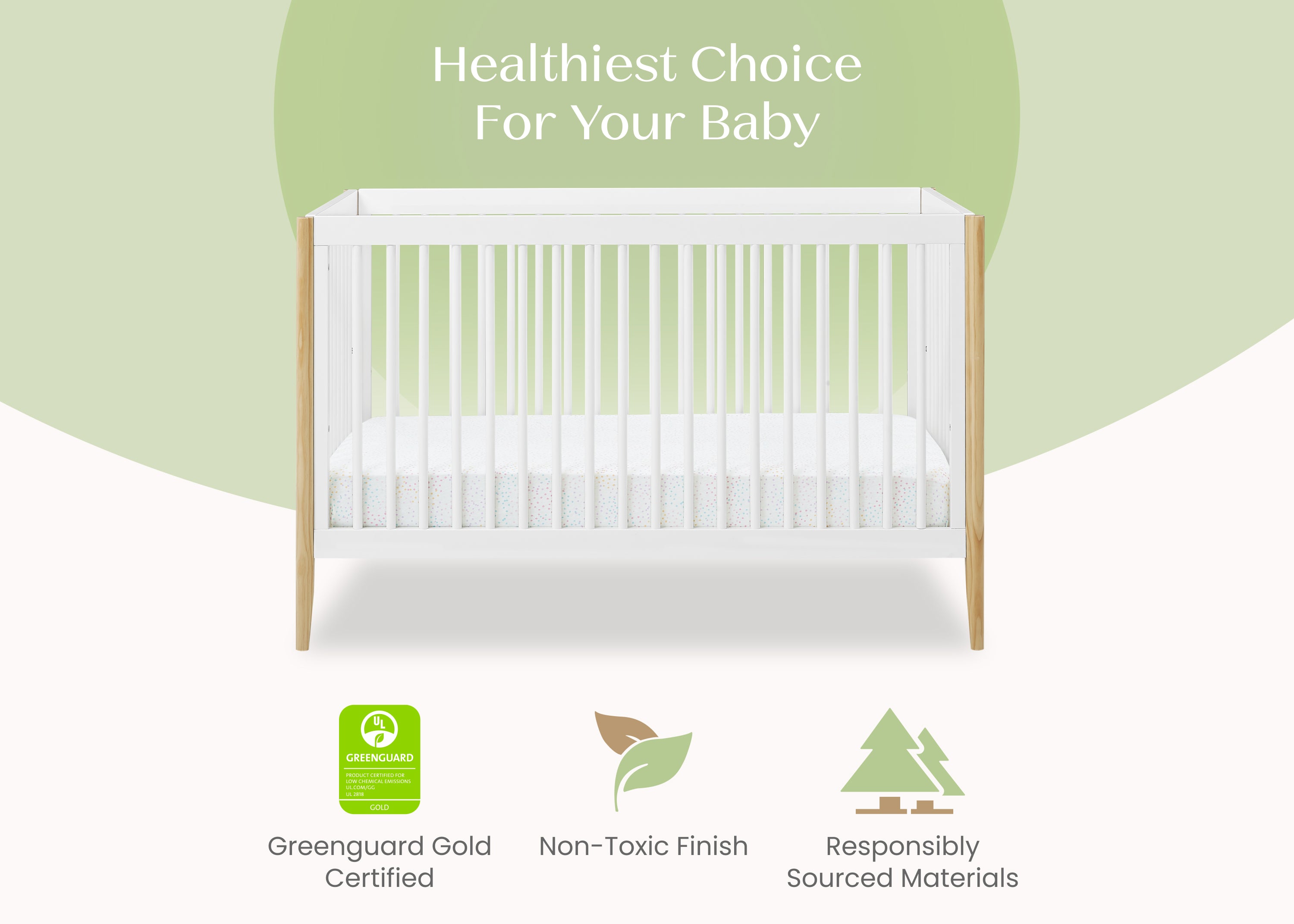 Casey 6-in-1 Convertible Baby Crib - Toddler Bed, Daybed & Full-Size Bed - Safe Nursery Furniture for Newborn to Adult - Perfect for Nursery, Bedroom & Guest Room