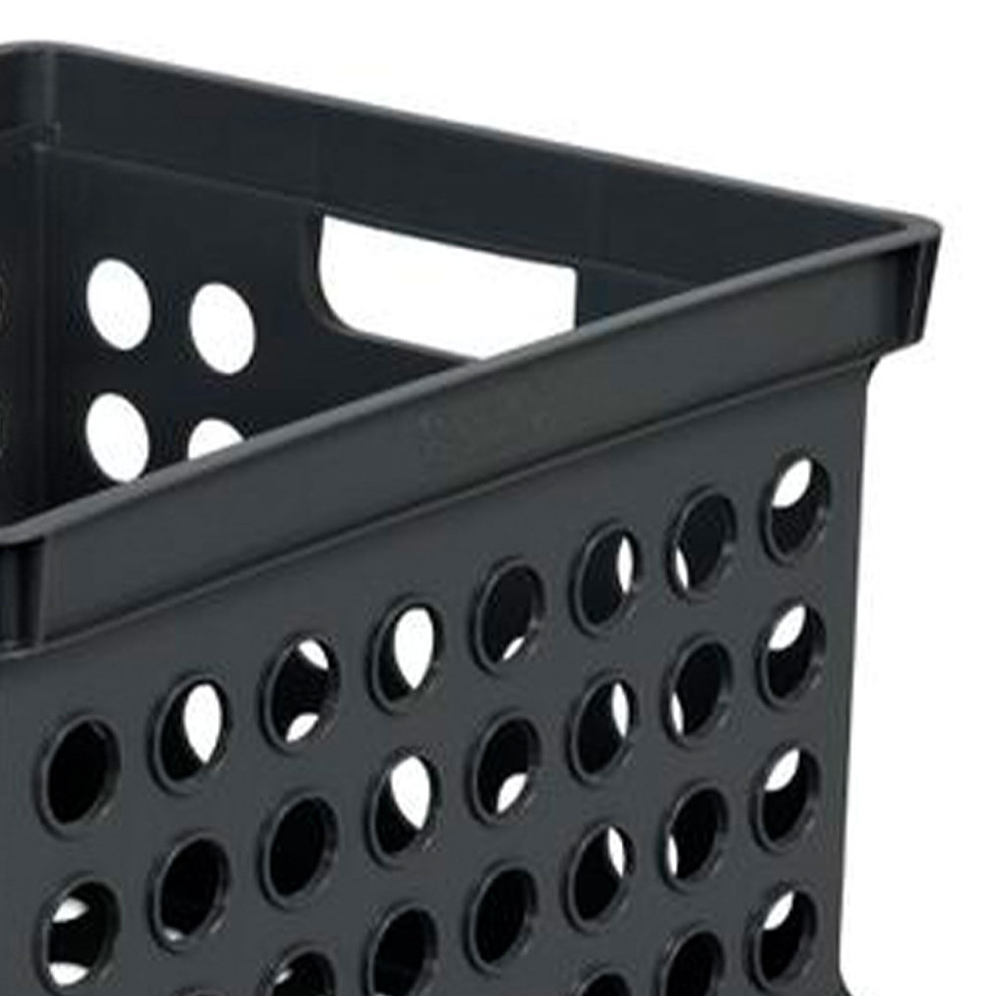 Sterilite Stackable Plastic Storage Bins with Handles - 12-Pack Black Organizer Crates for Home Office Dorm Garage & Utility Room Organization | Perfect for Storing Files, Toys, Tools & Seasonal Items