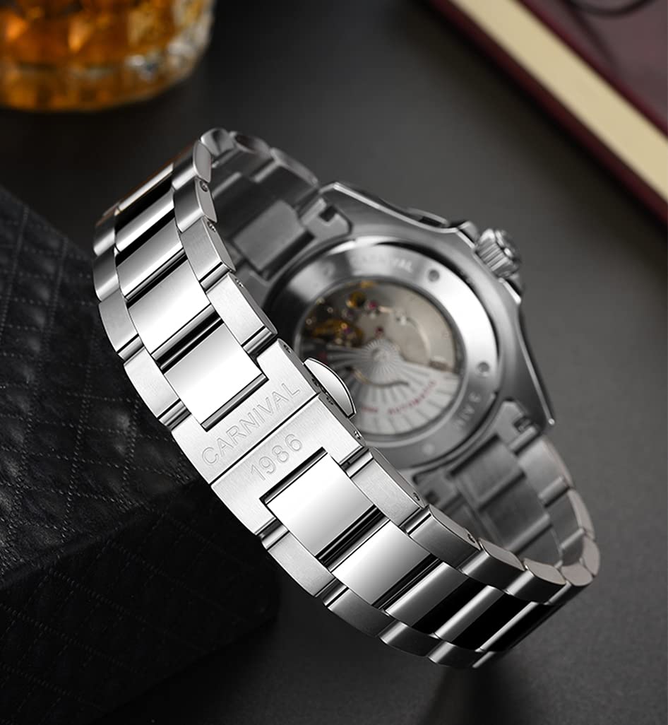 Waterproof Automatic Men's Watch with Luminous Hands - Self-Winding Mechanical Watch for Business, Casual & Outdoor Activities