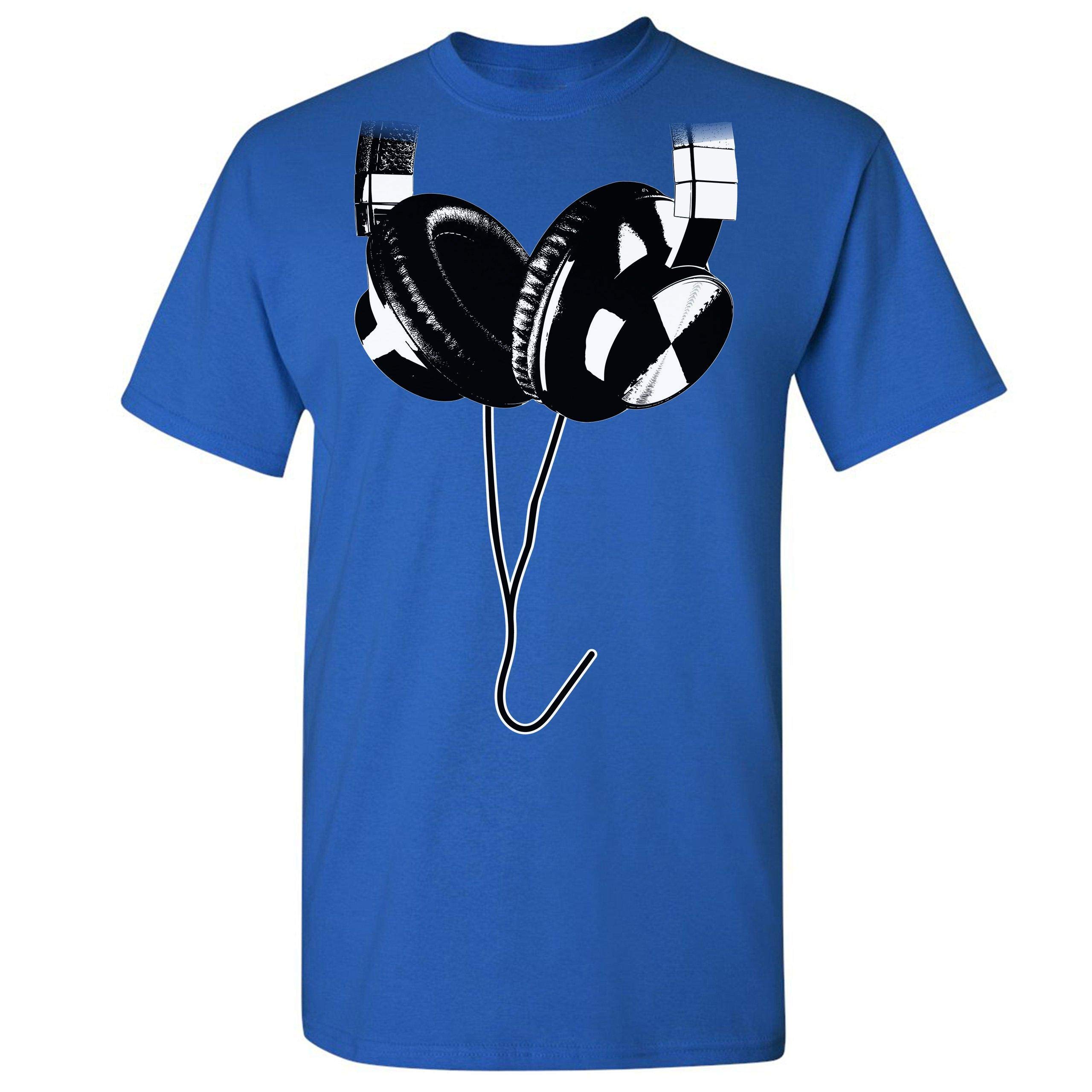 DJ Music T-Shirt with Huge Hanging Headphones Design - Cool Graphic Tee for Music Lovers, DJs & Concerts