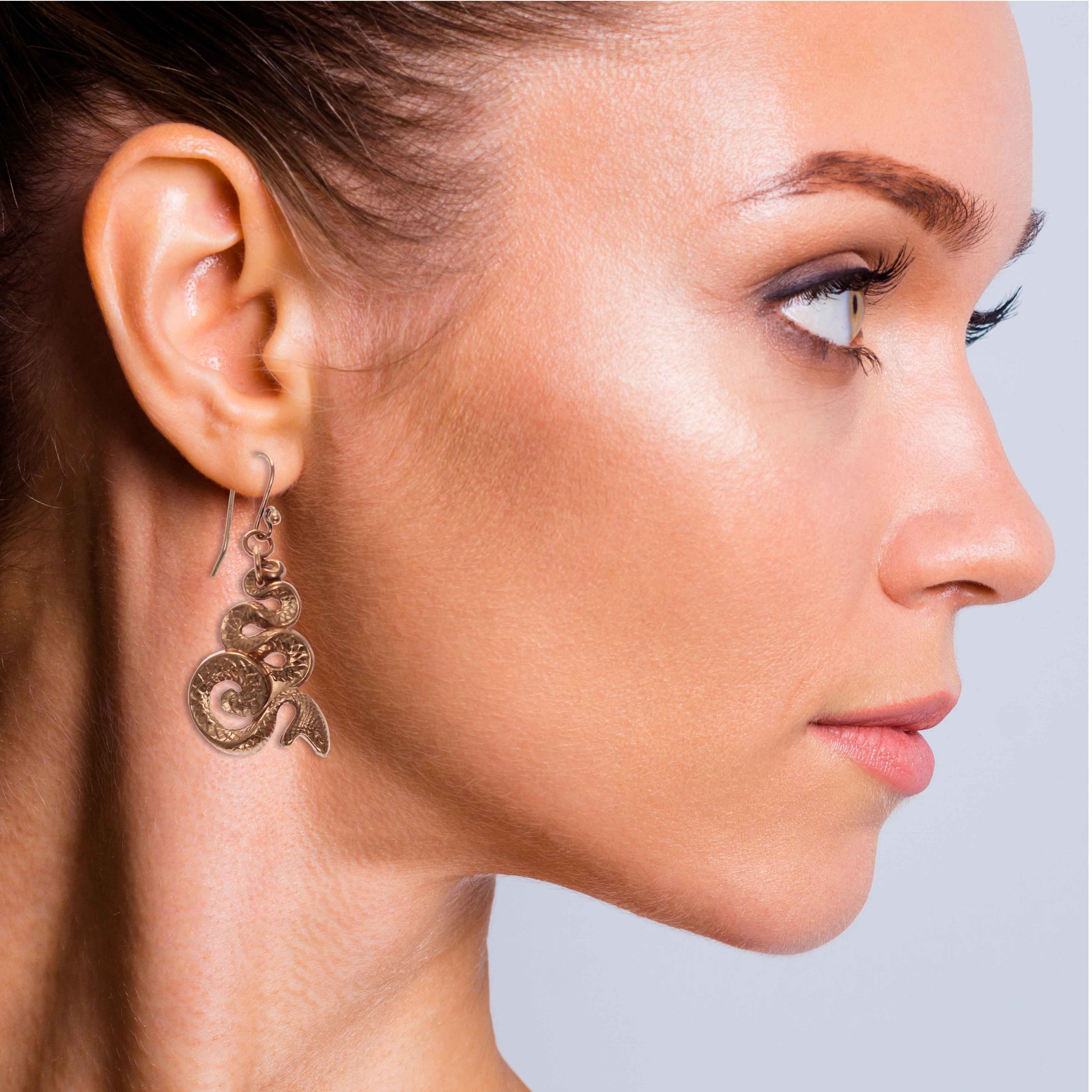 Mystic Snake Copper Drop Earrings for Women - Boho Vintage Dangle Jewelry - Perfect for Parties, Weddings & Everyday Wear