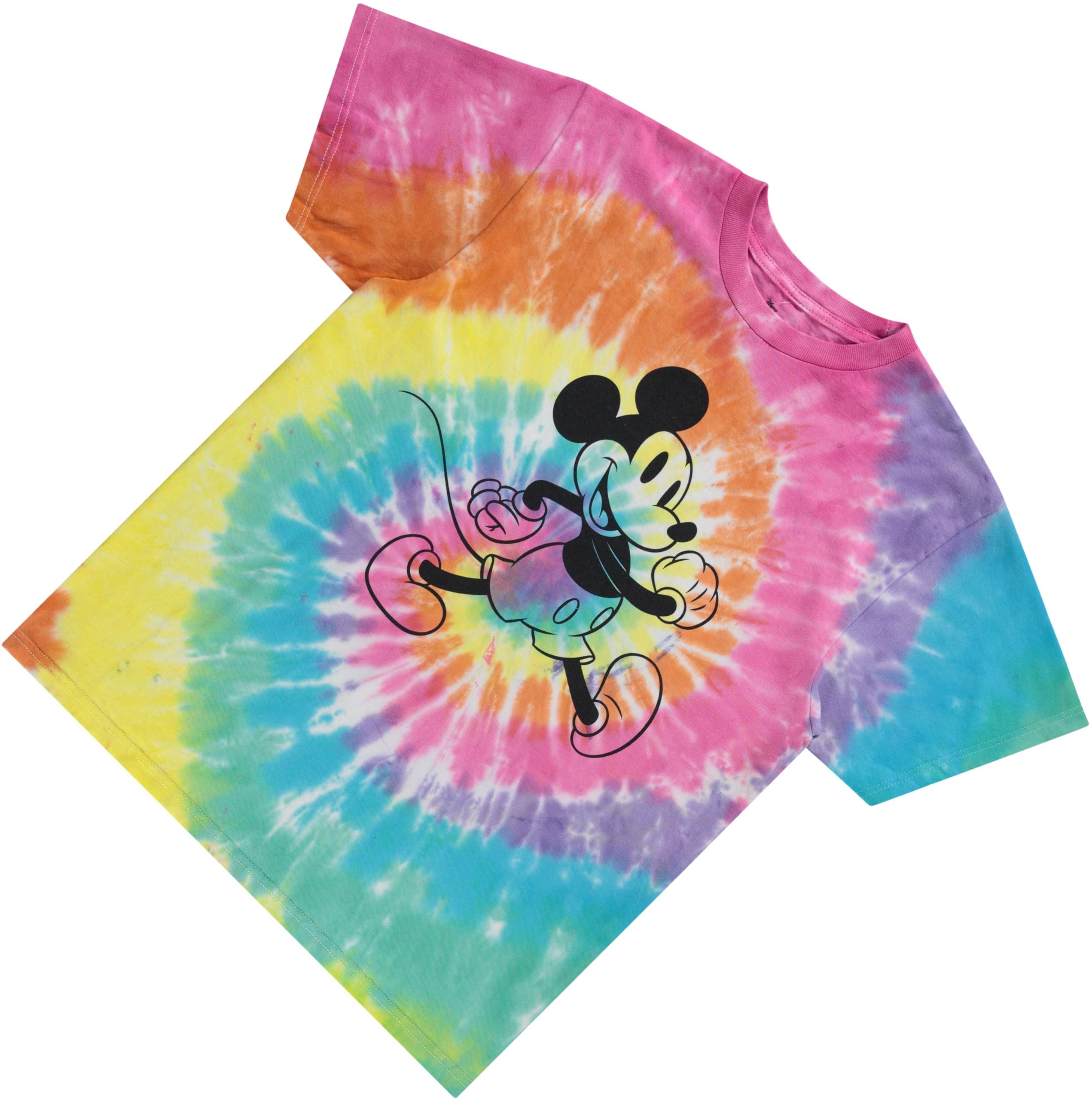 Disney Mickey Mouse Tie Dye Graphic T-Shirt for Men - Classic Vintage Wash Cotton Tee - Casual Wear for Theme Parks, Disney Trips & Everyday Outfits