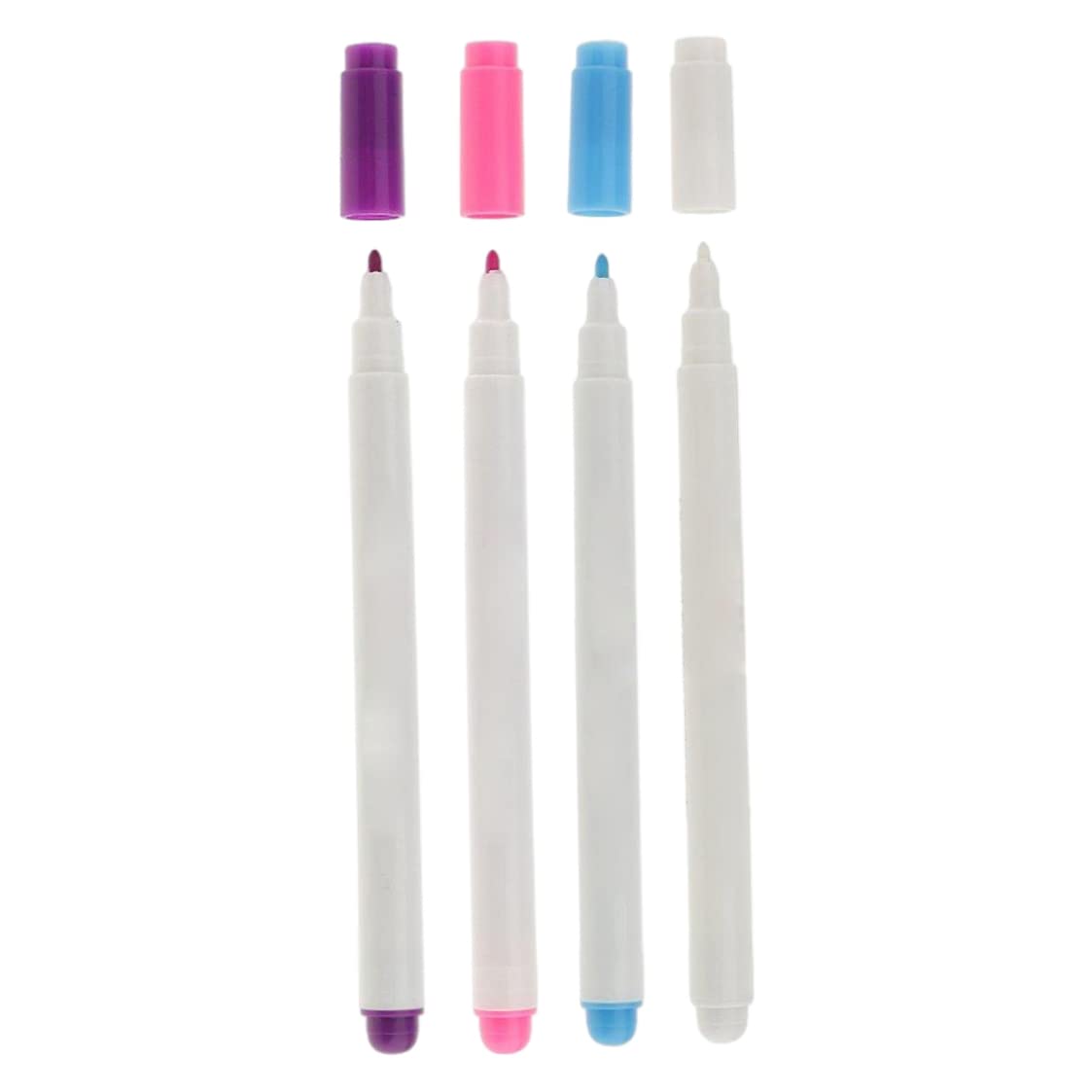Fine Tip Water Erasable Whiteboard Markers - 4 Pack Fabric & Liquid Soluble Markers for Whiteboards, Fabric, Glass - Ideal for Office, Classroom & Craft Projects