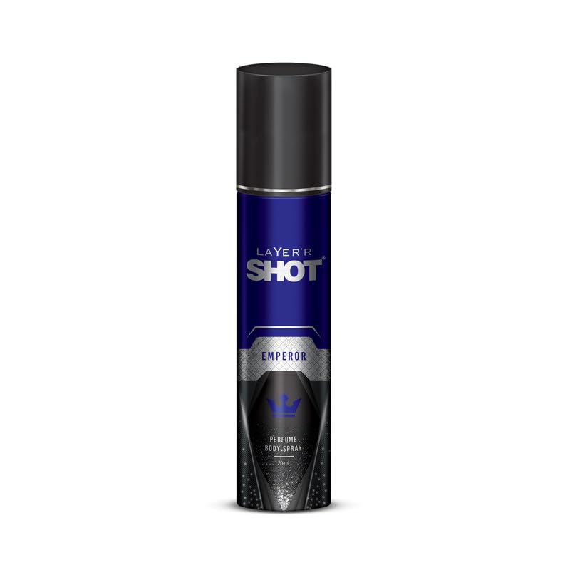 Layer'r Shot Body Spray for Men - 4 Pack (20ml Each) | Rockstar, Dark Cocoa, Emperor & Stallion Fragrances | Long Lasting Deodorant Spray | Perfect for Gym, Office, Travel & Daily Use | Great Gift for Him