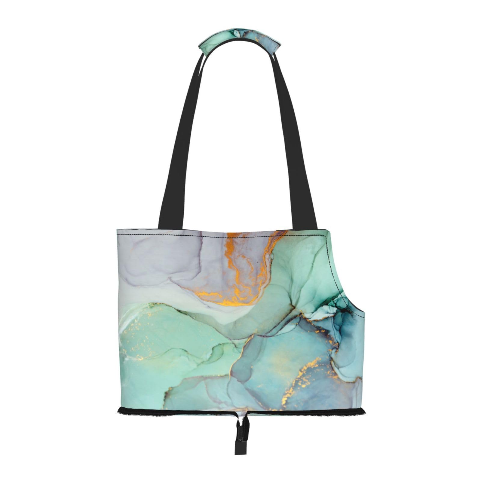 Marble Texture Foldable Pet Carrier - Soft-Sided Dog & Cat Tote Bag for Small Pets, Puppies & Kittens | Travel, Vet Visits & Outdoor Adventures | Green, Pink & Purple Options