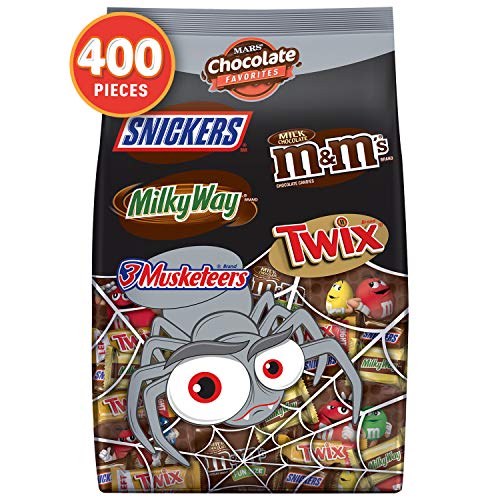 Mars Halloween Candy Mix - TWIX, SNICKERS, M&M'S (400pcs) for Parties & Treats