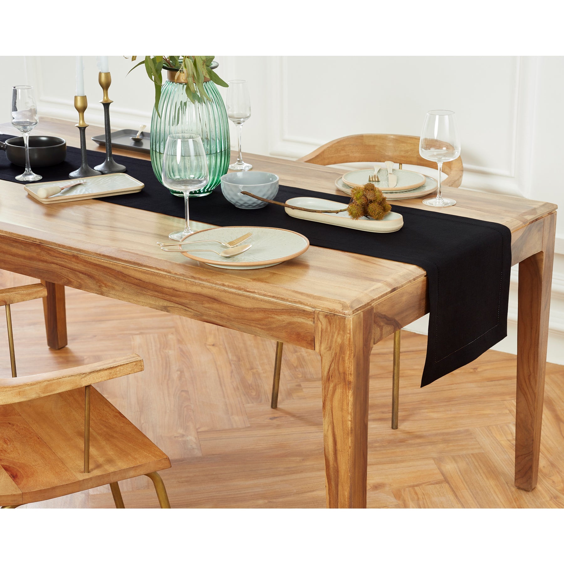 Elegant Medium Weight Hemstitch Table Runner - Perfect for Dining Table Decor, Wedding Centerpieces & Holiday Home Decor