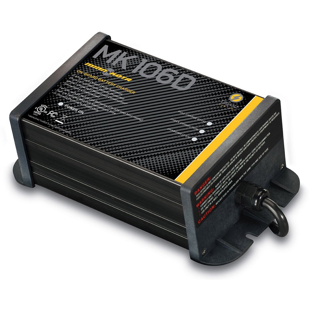 Minn Kota 1-Bank Onboard Marine Battery Charger - 10A Waterproof Boat Battery Charger for Deep Cycle & AGM Batteries - Perfect for Fishing Boats, Yachts & Marine Applications