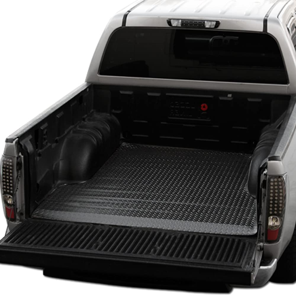 Black Rubber Diamond Plate Truck Bed Mat Compatible with 2019-2021 Chevy Silverado & GMC Sierra 1500/2022 LTD Limited (6.5 Feet/78