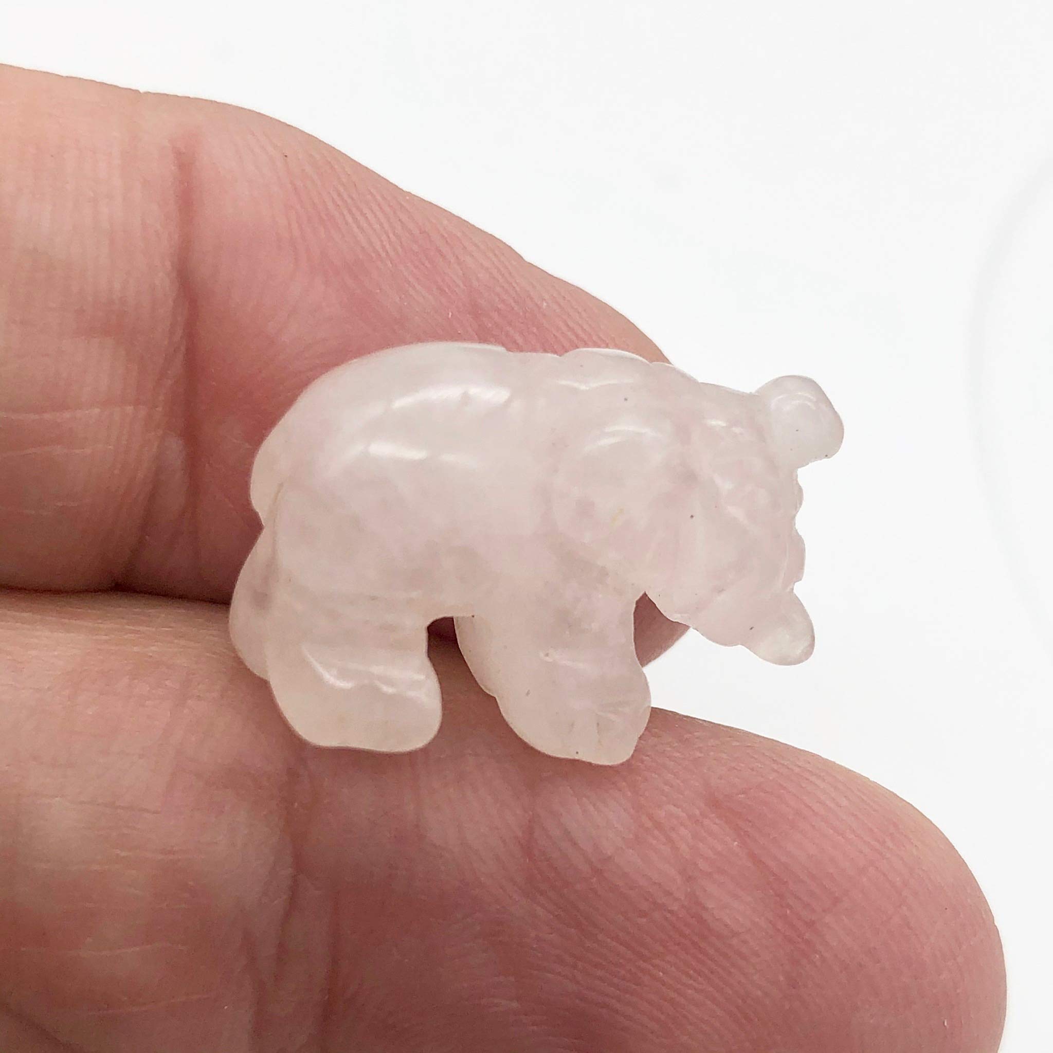 2 Hand Carved Rose Quartz Elephant Beads - Natural Gemstone Beads for DIY Jewelry Making, Necklace & Bracelet Crafting - Perfect for Boho Style & Spiritual Healing Jewelry