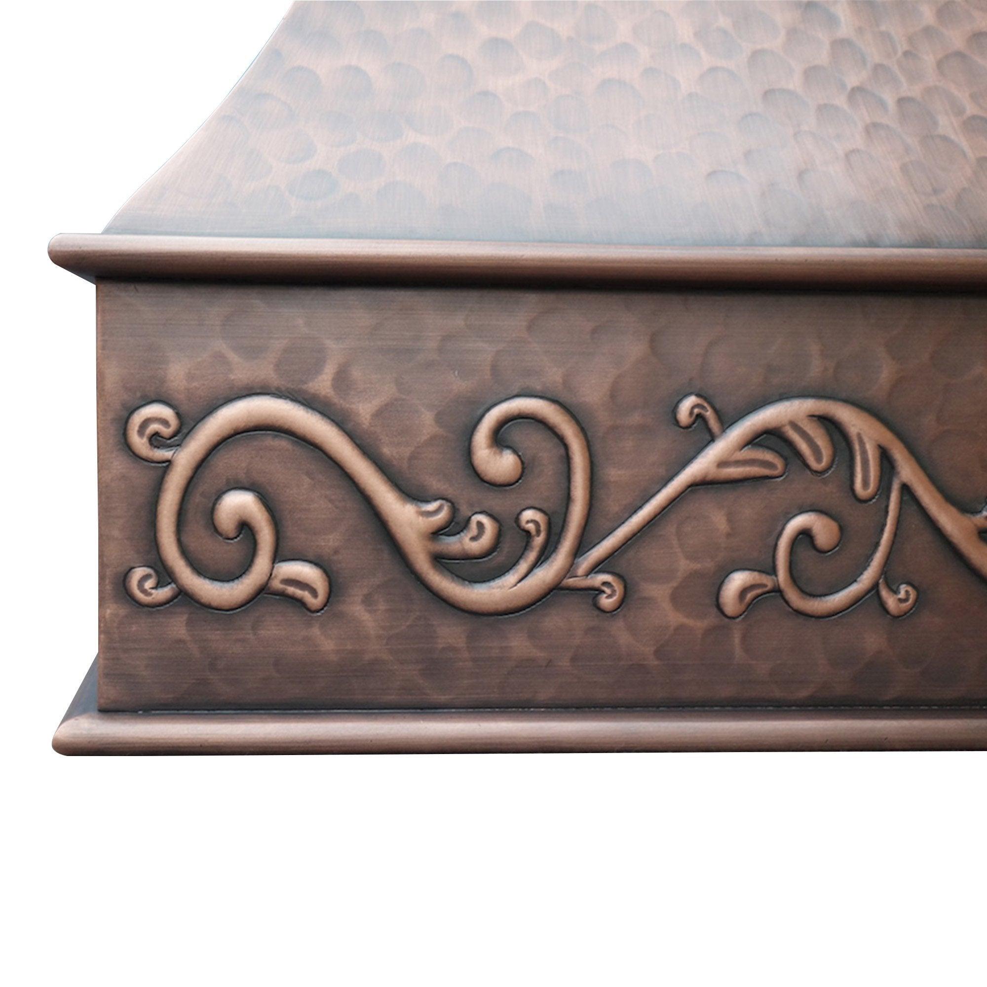 SINDA Curve Copper Kitchen Hood H9A - Modern Range Hood for Kitchen Ventilation, Stainless Steel & Copper Design, Efficient Exhaust Fan - Perfect for Home, Restaurant, and Commercial Use