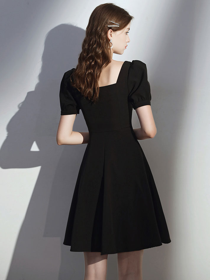 Elegant Satin Black Short Prom Dress - Homecoming Dress for Women - Perfect for Prom Night, Homecoming Dance & Special Occasions