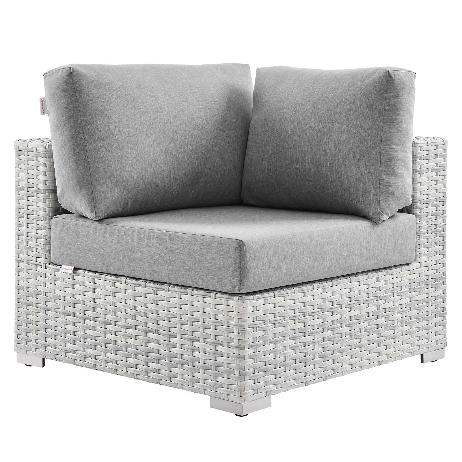 Modern Grey Rattan Wicker Lounge Chair for Outdoor Patio, Balcony, Cafe, Bistro, Garden, and Hotel Settings