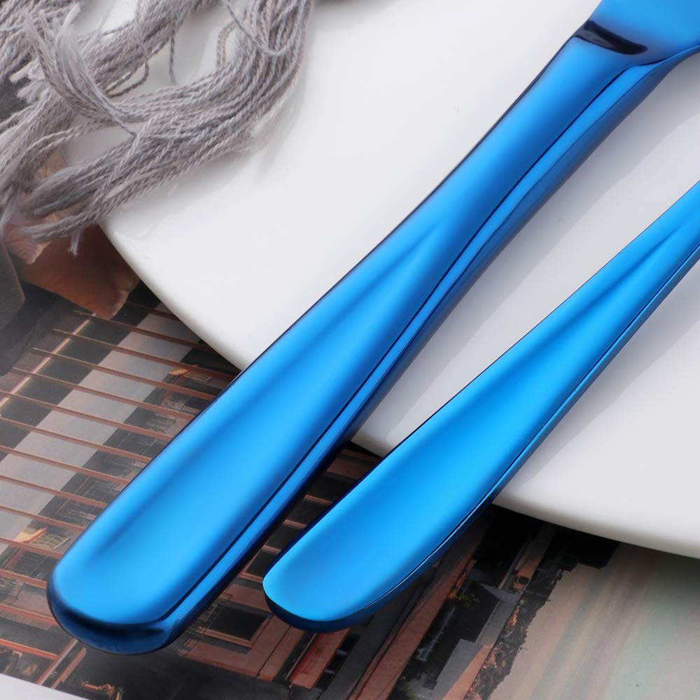 Buyer Star 20-Piece Stainless Steel Flatware Set for 4 - Heavy Duty 18/8 Cutlery Set in Blue, Durable Kitchen Utensils for Home, Hotel & Restaurant Use - Perfect for Dining, Entertaining & Daily Meals