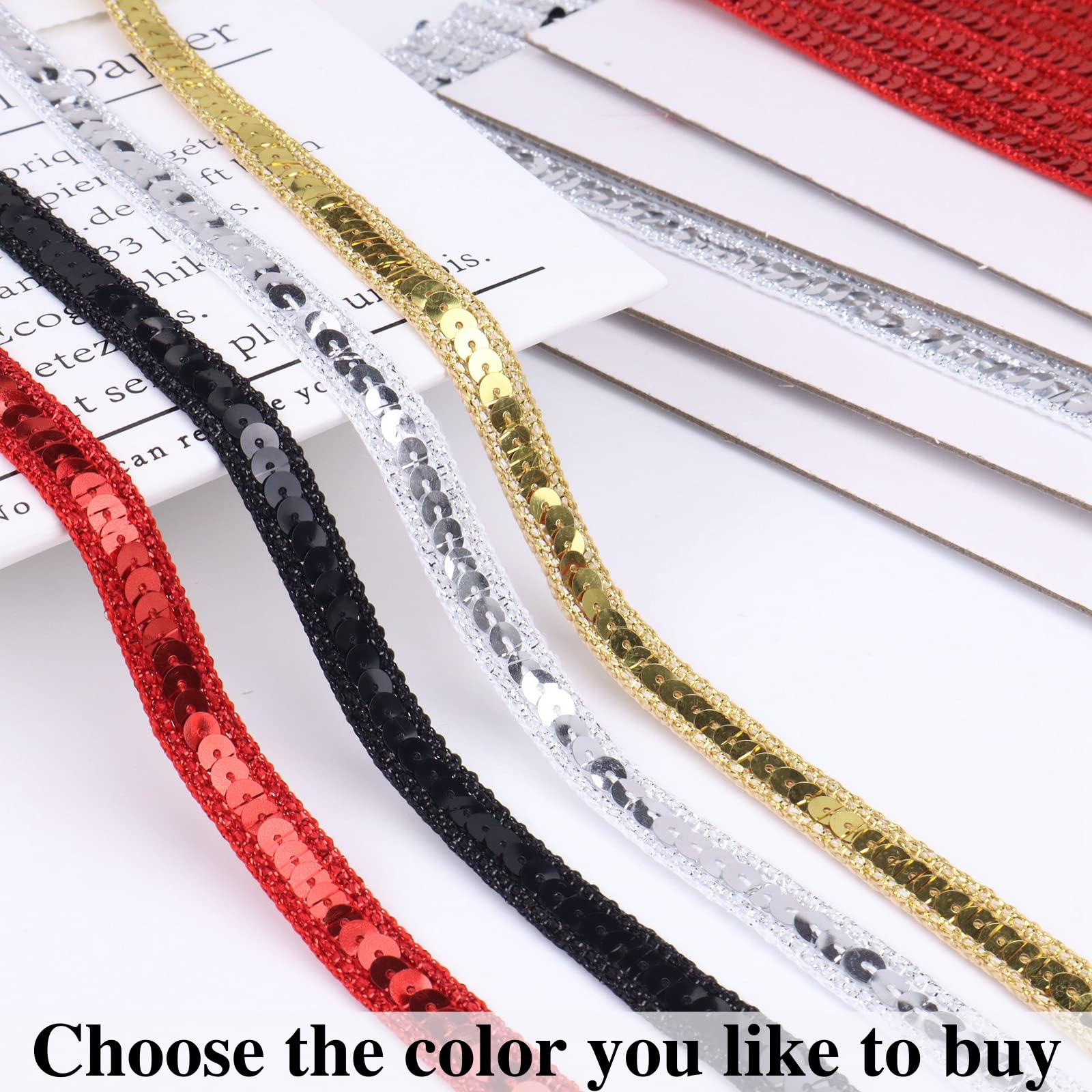 Silver Sequin Ribbon Trim - 10 Yards Flat Glitter Braid for Sewing, Costume Design, DIY Crafts & Home Decor | Perfect for Dresses, Bags, Scarf Edging & Party Decorations