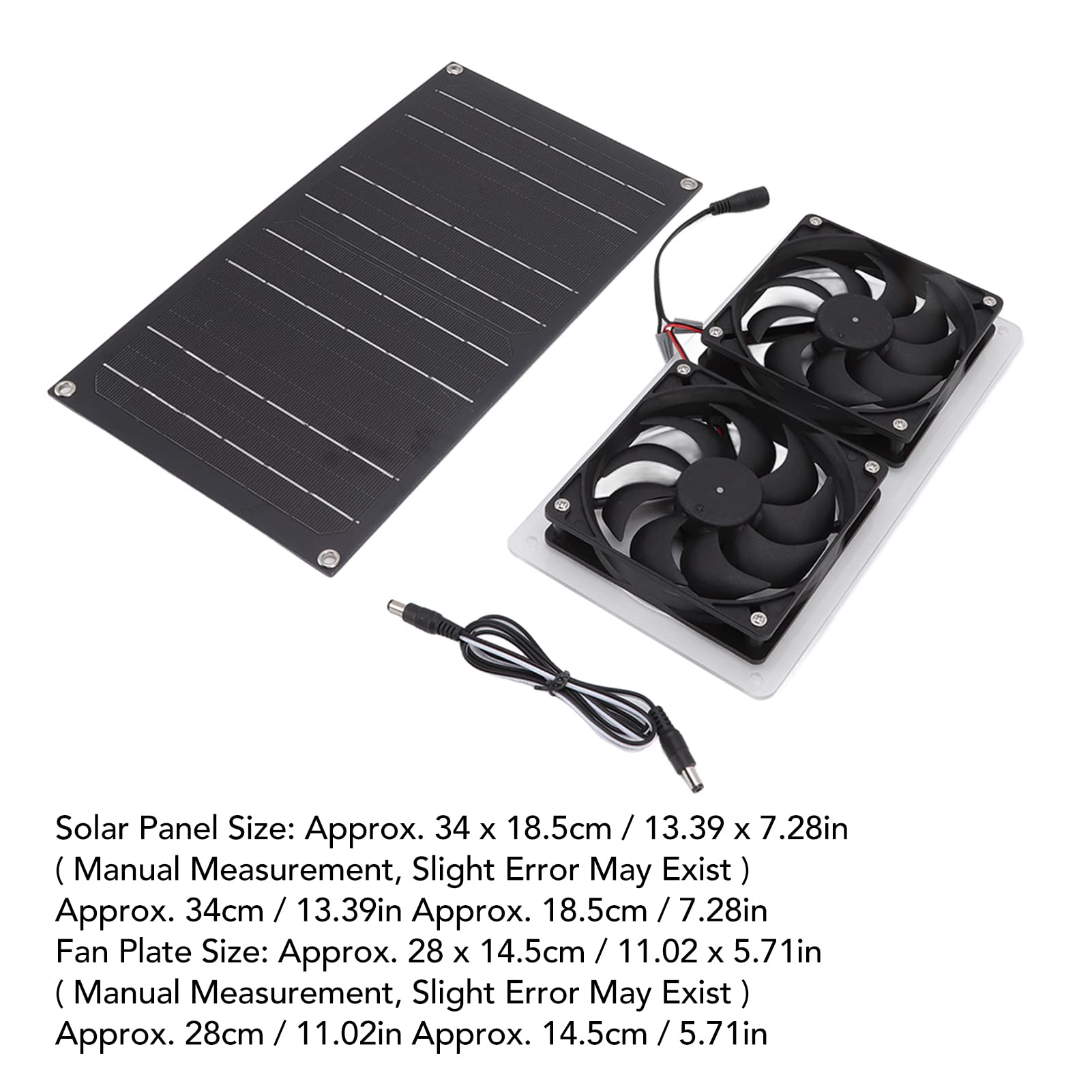 100W Solar Panel Powered Fan - IP67 Waterproof, Low Noise 12V Greenhouse Ventilator Kit with Dual Exhaust Fans | Solar Cooling & Ventilation Fan for Chicken Coops, Pet Houses, Dog Sheds & Greenhouses | Outdoor, RV, Camping & Off-Grid Use