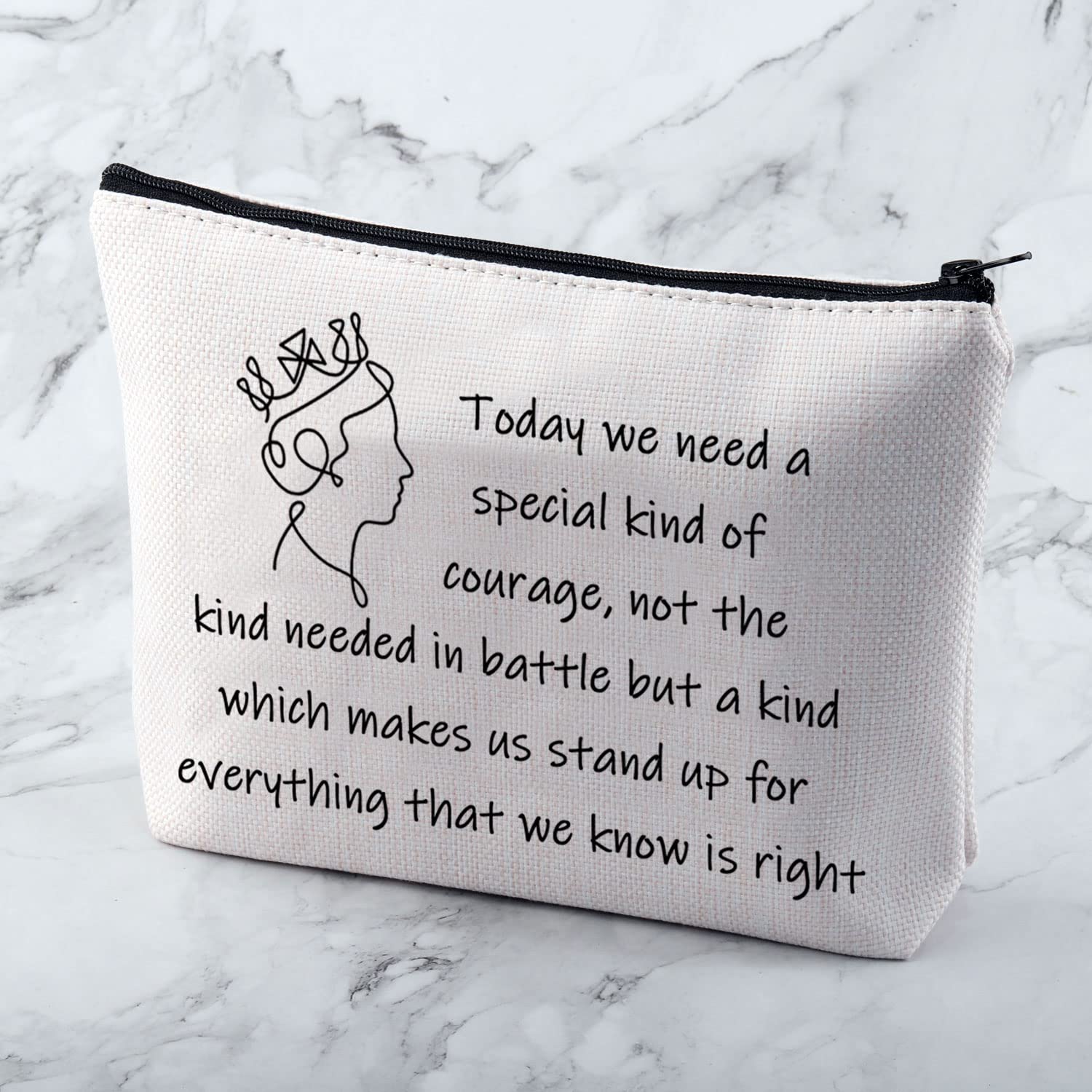 Queen Inspirational Quote Cosmetic Bag - Elegant Makeup Pouch for Women, Perfect Gift for Queen's Birthday & Mother's Day (Great for Travel, Bridal Shower & Spa Days)