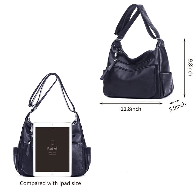 Artwell Women's Fashion Crossbody Shoulder Bag - Soft PU Leather Handbags with Multiple Pockets, Hobo Tote Purse for Daily Use, Work, Travel & Shopping