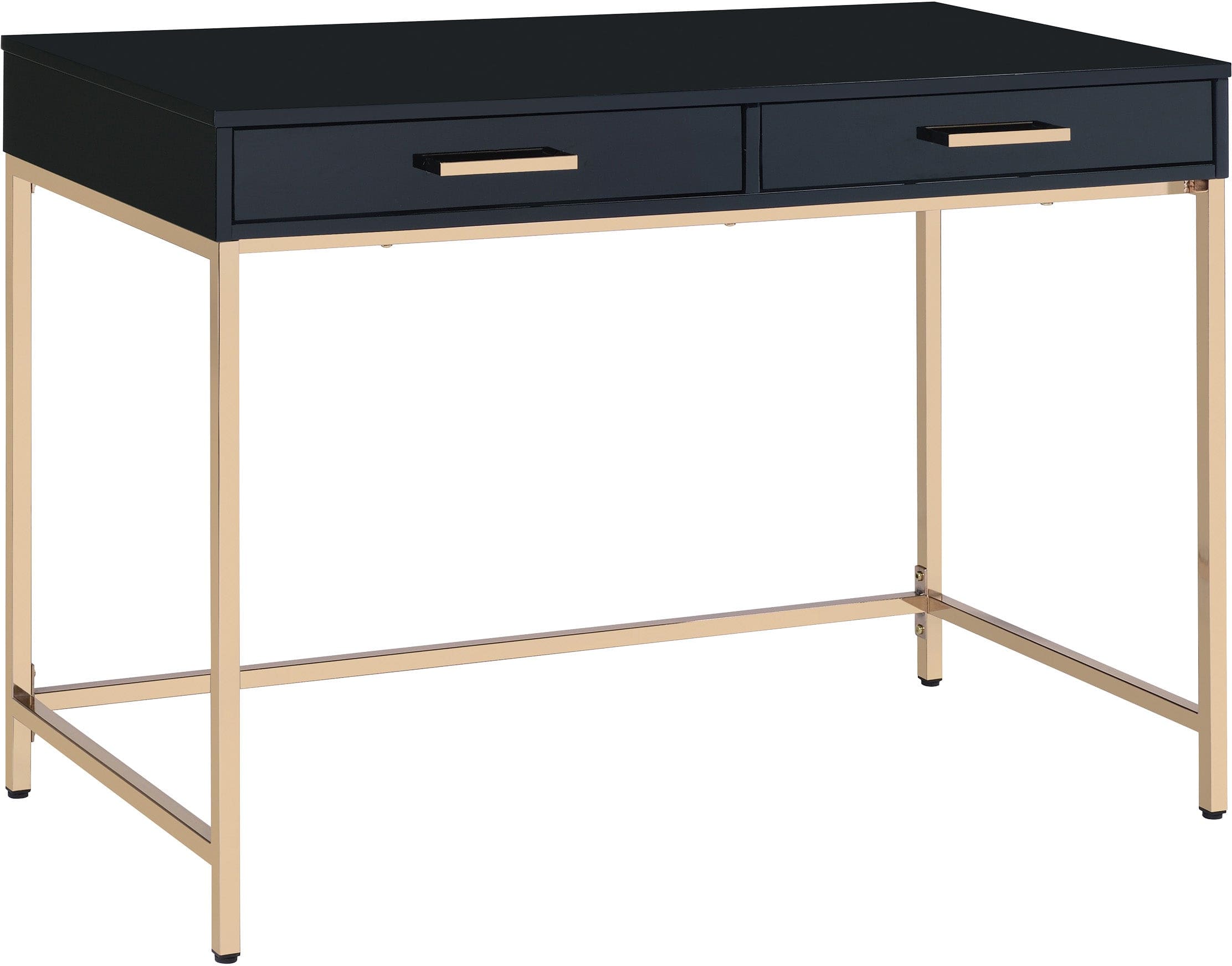 Office Star Alios Black Desk [ALS43] - Modern Home Office Desk with Durable Steel Frame, Ergonomic Design for Work & Study, Perfect for Small Spaces & Apartments