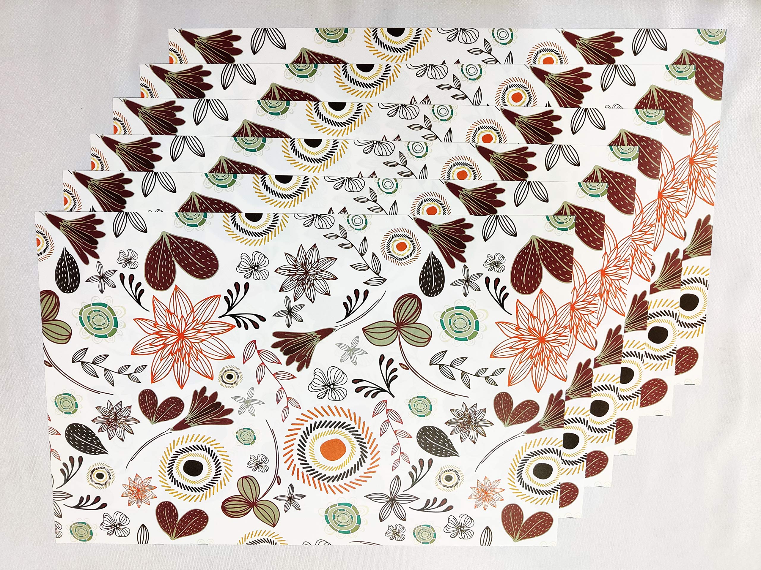 Premium PVC Multicolor Dining Table Mats Set of 8 - Waterproof, Non-Slip, Heat Resistant Placemats for Kitchen, Dining Room, Office & Outdoor Use