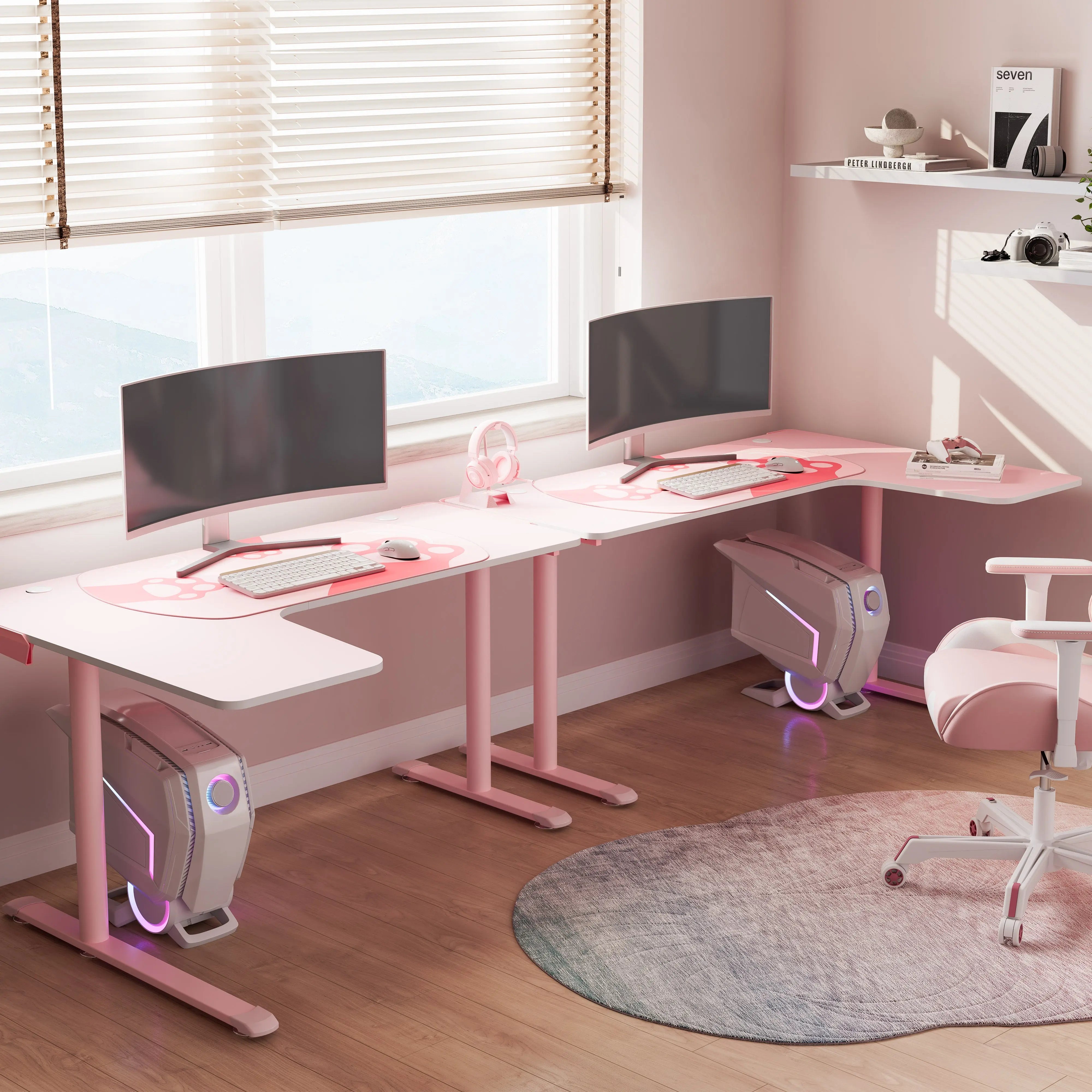 Premium L-Shaped Gaming Desk 60x24 Inches - Ergonomic Corner Computer Desk for PC & Console Gamers - Perfect for Small Spaces, Home Office & Streaming Setup