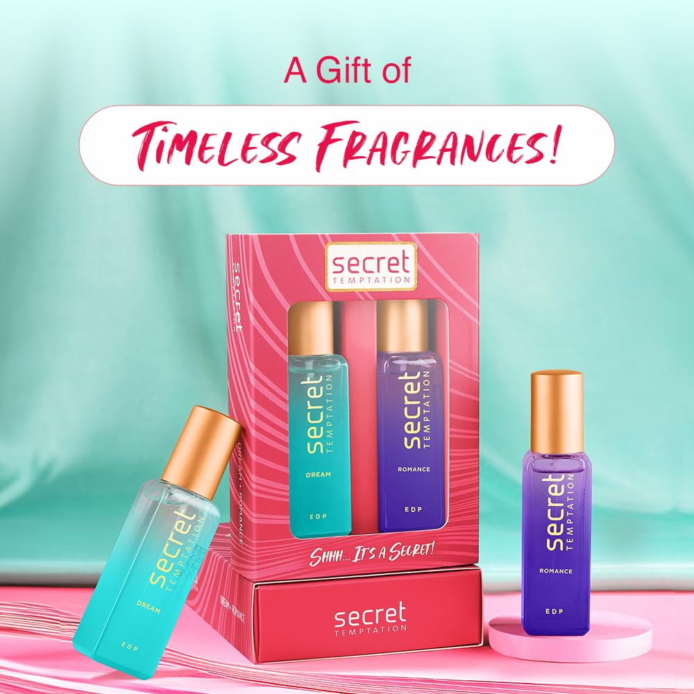 Secret Temptation Perfume Gift Set for Women - 3 x 20ml Luxury Eau De Parfum | Long Lasting Fragrance with Floral & Fruity Notes | Perfect Birthday, Anniversary & Valentine's Day Gift for Her | Home, Office & Evening Wear Scent