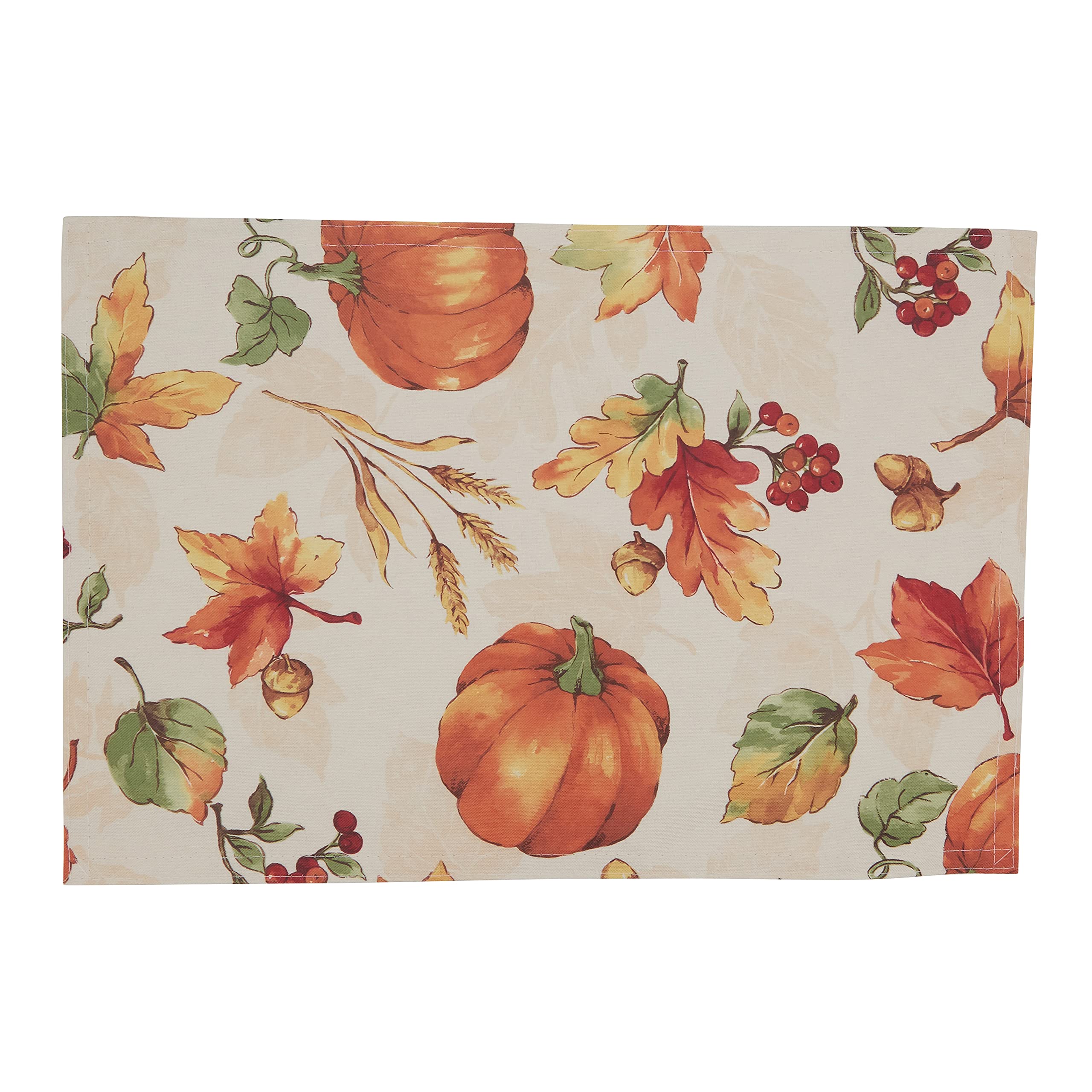 Fall Pumpkin Design Placemats Set of 4 - Waterproof & Heat Resistant Table Mats for Thanksgiving, Autumn Decor, Kitchen Dining - Perfect for Seasonal Home Decor & Holiday Gatherings