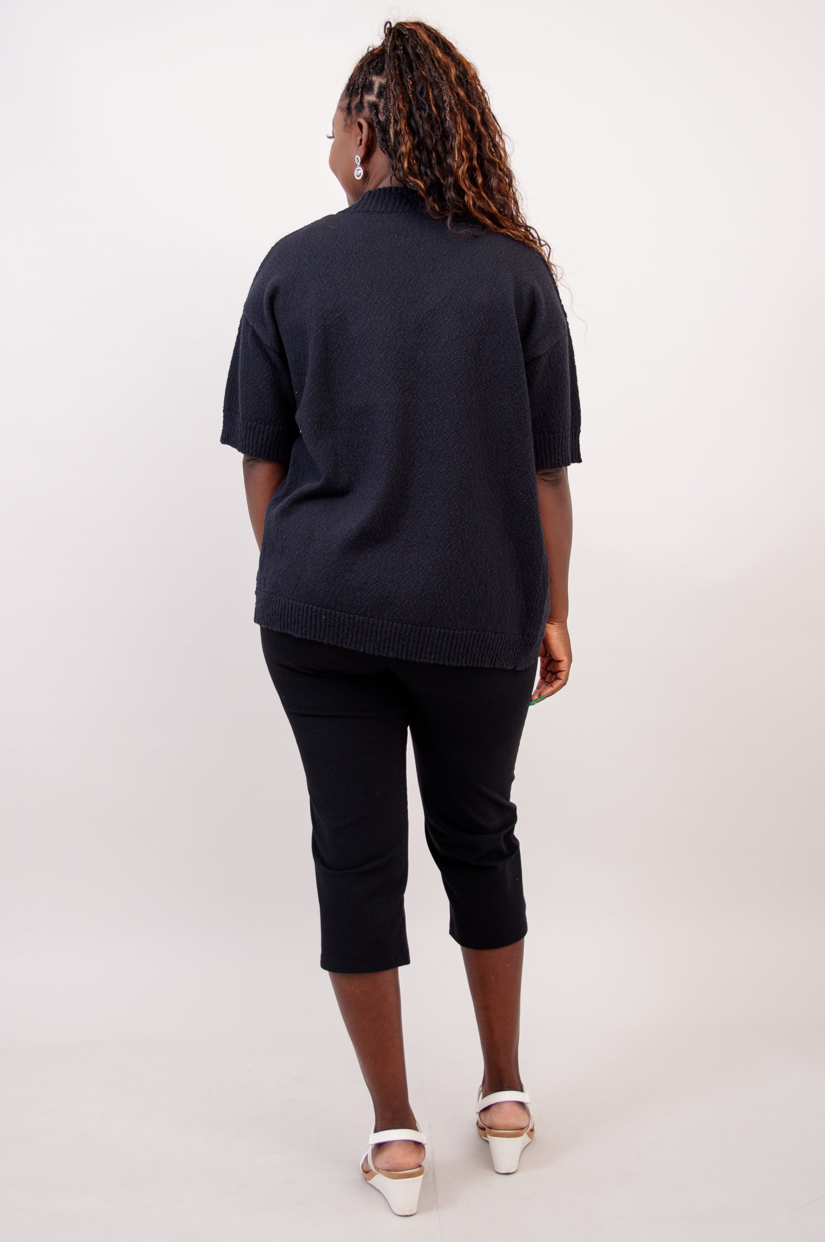 Jana Cardigan Sweater for Women - Soft Cotton Knitwear in Black - Perfect for Casual Outfits & Layering in Fall & Winter