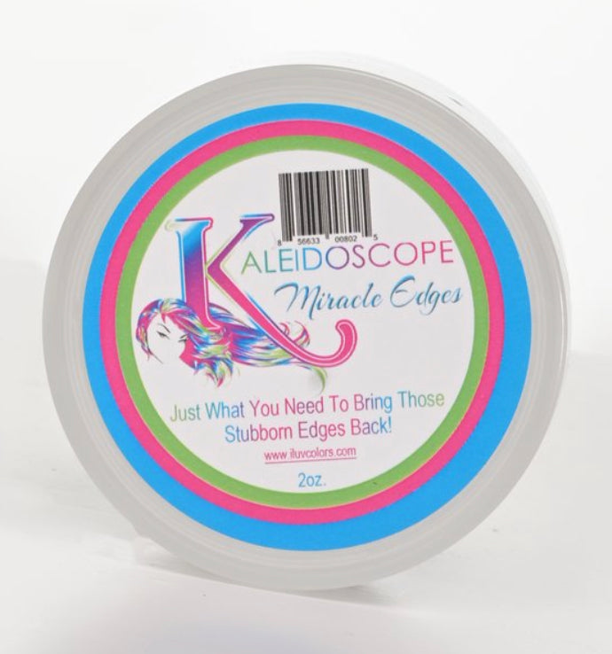Kaleidoscope Miracle Edges Edge Control 2 oz - Strong Hold Hair Gel for Natural Hair, Flyaways & Baby Hairs - Perfect for Styling, Braids & Sleek Hairstyles