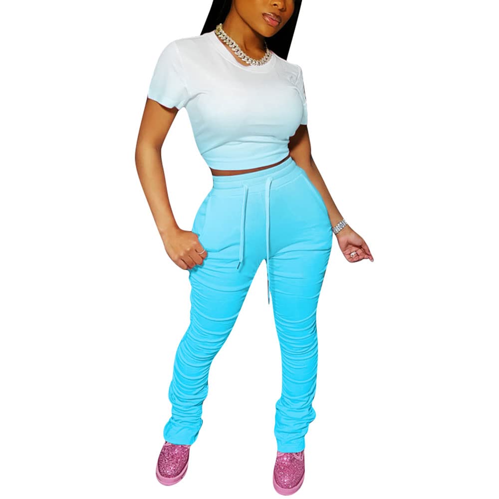 PINSV Women's 2 Piece Outfits - Summer Lounge Wear & Bodycon Workout Sets - Comfortable Yoga Clothes for Gym, Running, Travel & Casual Wear