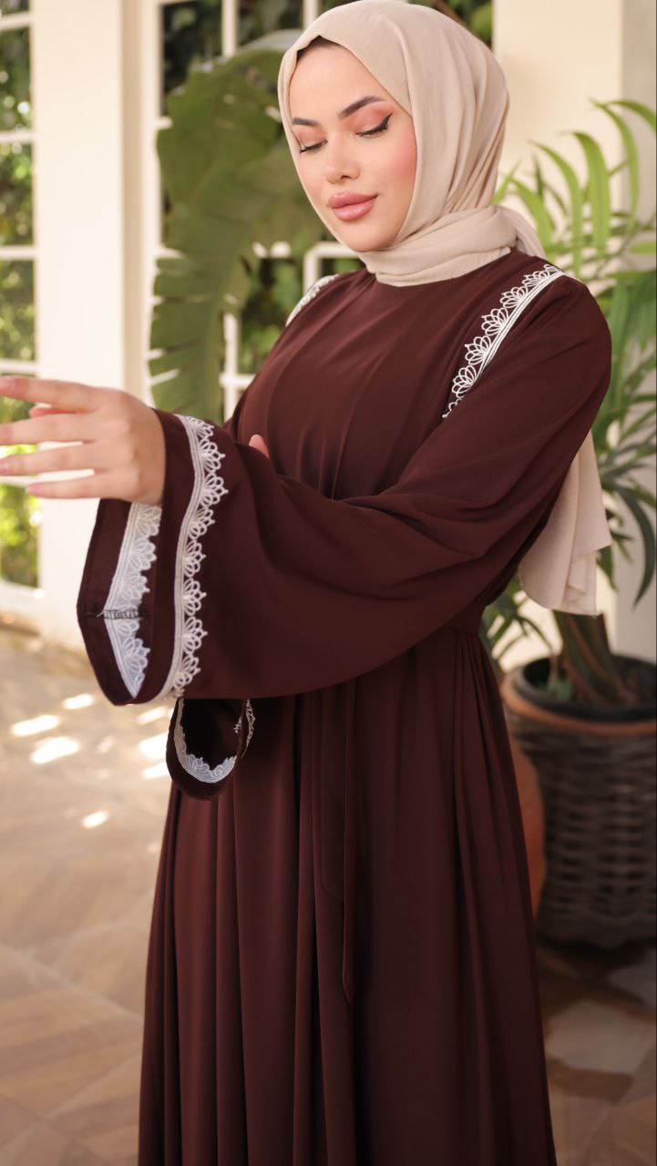 Elegant Nila Long Abaya Dress with Long Sleeves - Modest Muslim Women's Prayer Dress for Home & Mosque Wear