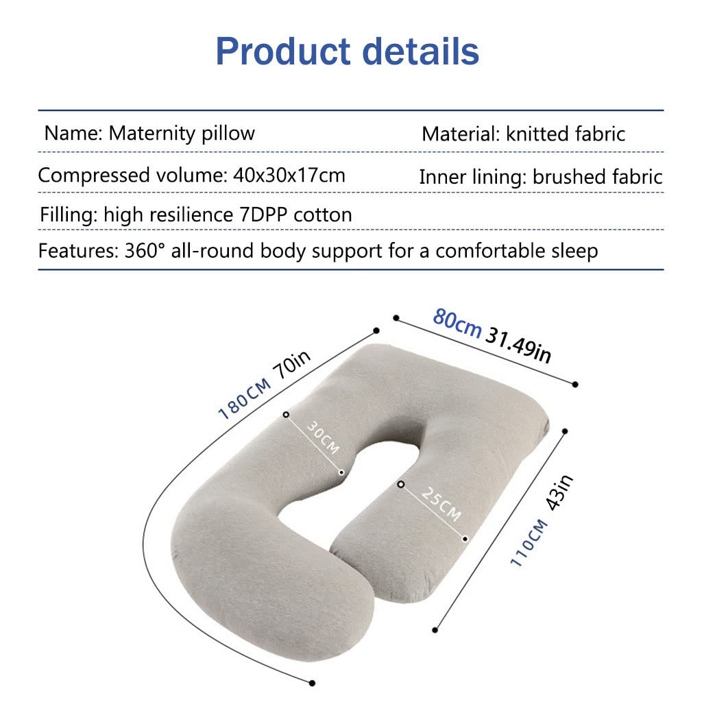 **Ultra Soft Pregnancy Body Pillow for Moms - Support for Belly, Back & Hips - Removable Washable Cover - Perfect for Sleeping, Nursing & Relaxing During Pregnancy**
