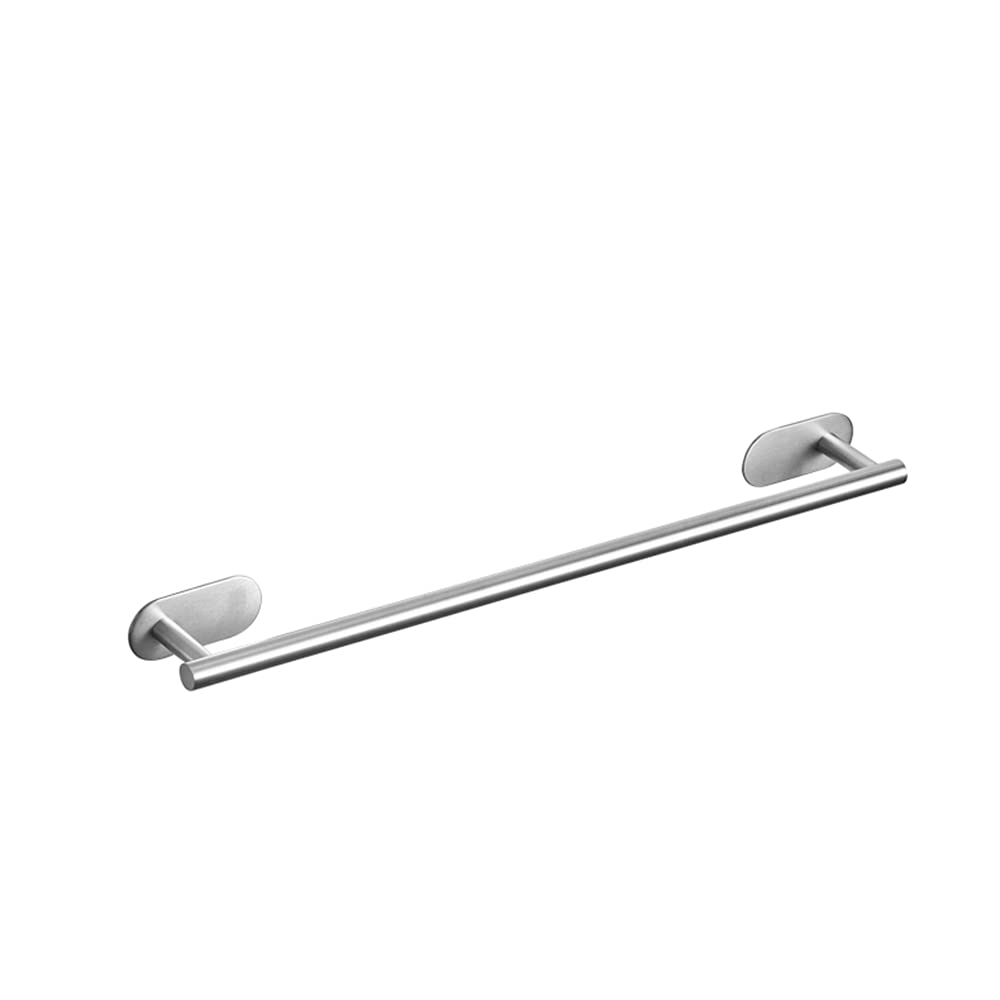304 Stainless Steel Wall Mounted Towel Bar - Punch-Free Wire Drawing Finish - Single Bar Bathroom Hardware - Perfect for Bathrooms, Kitchens, and Laundry Rooms