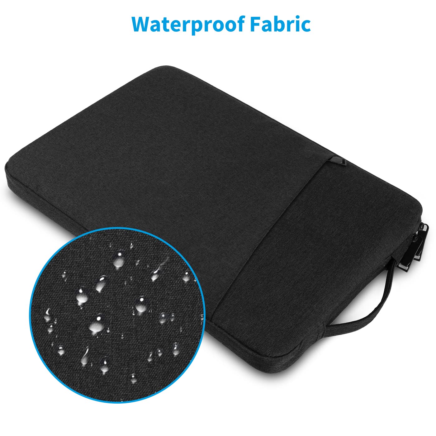 Chelory 13-14 Inch Laptop Sleeve for MacBook Air/Pro 13-14 Inch, Ultrabook & iPad Protective Case - Shockproof & Water Resistant Black Neoprene Bag - Perfect for Travel, Office & School Use