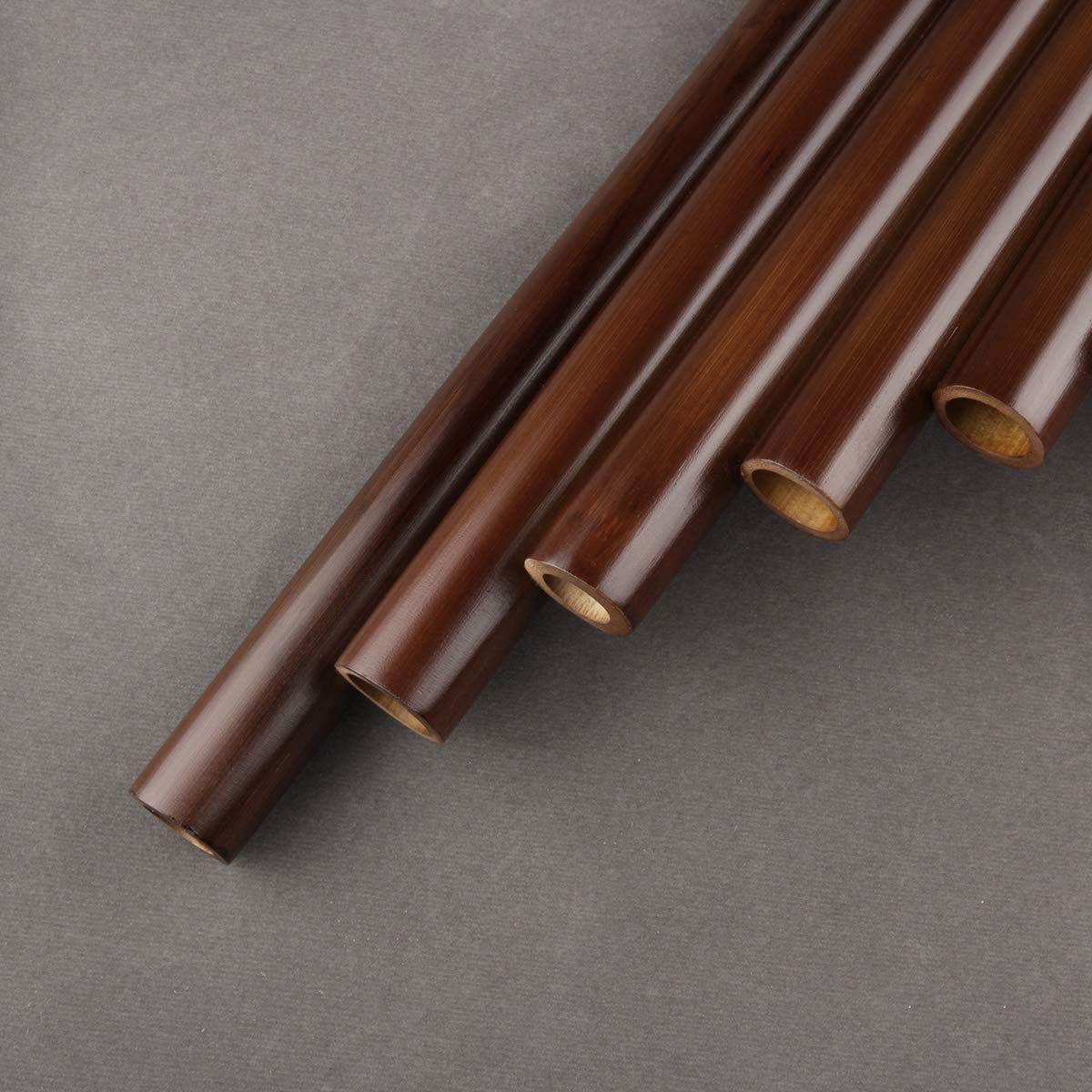 Professional 22/25 Pipes C Key Pan Flute - Traditional Chinese Musical Instrument with Brown Finish & Black PU Bag - Easy to Learn Panpipes for Beginners (Right Hand) - Perfect for Live Performances, Music Therapy & Cultural Events