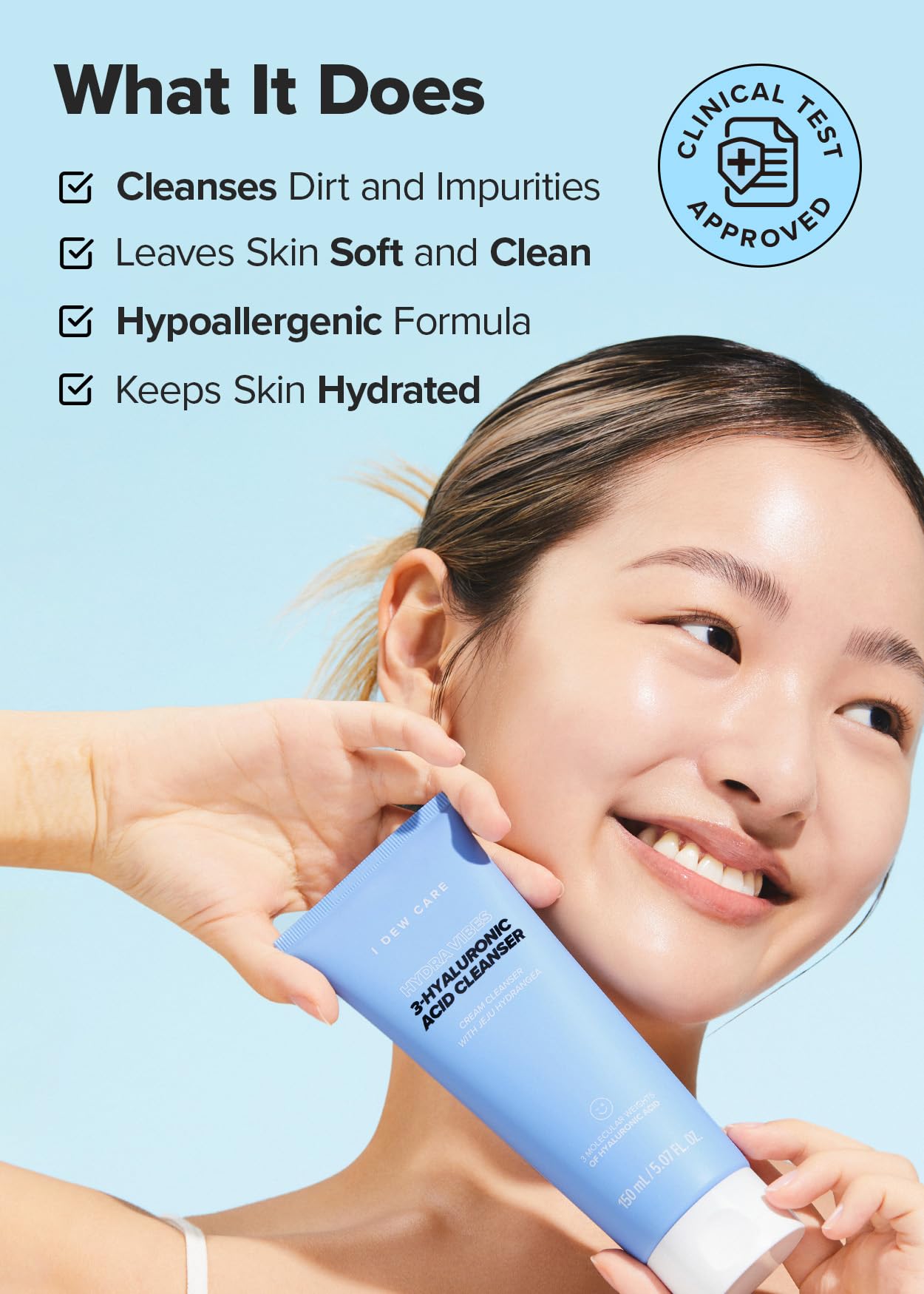 I DEW CARE Hydra Vibes 3-Hyaluronic Acid Facial Cleanser & Cat-ppuccino Bubble Foam Maker Set - 5.07 fl oz Hydrating Face Wash with Bubble Maker for Glowing Skin - Perfect for Spa Day & K-Beauty Skincare Routine