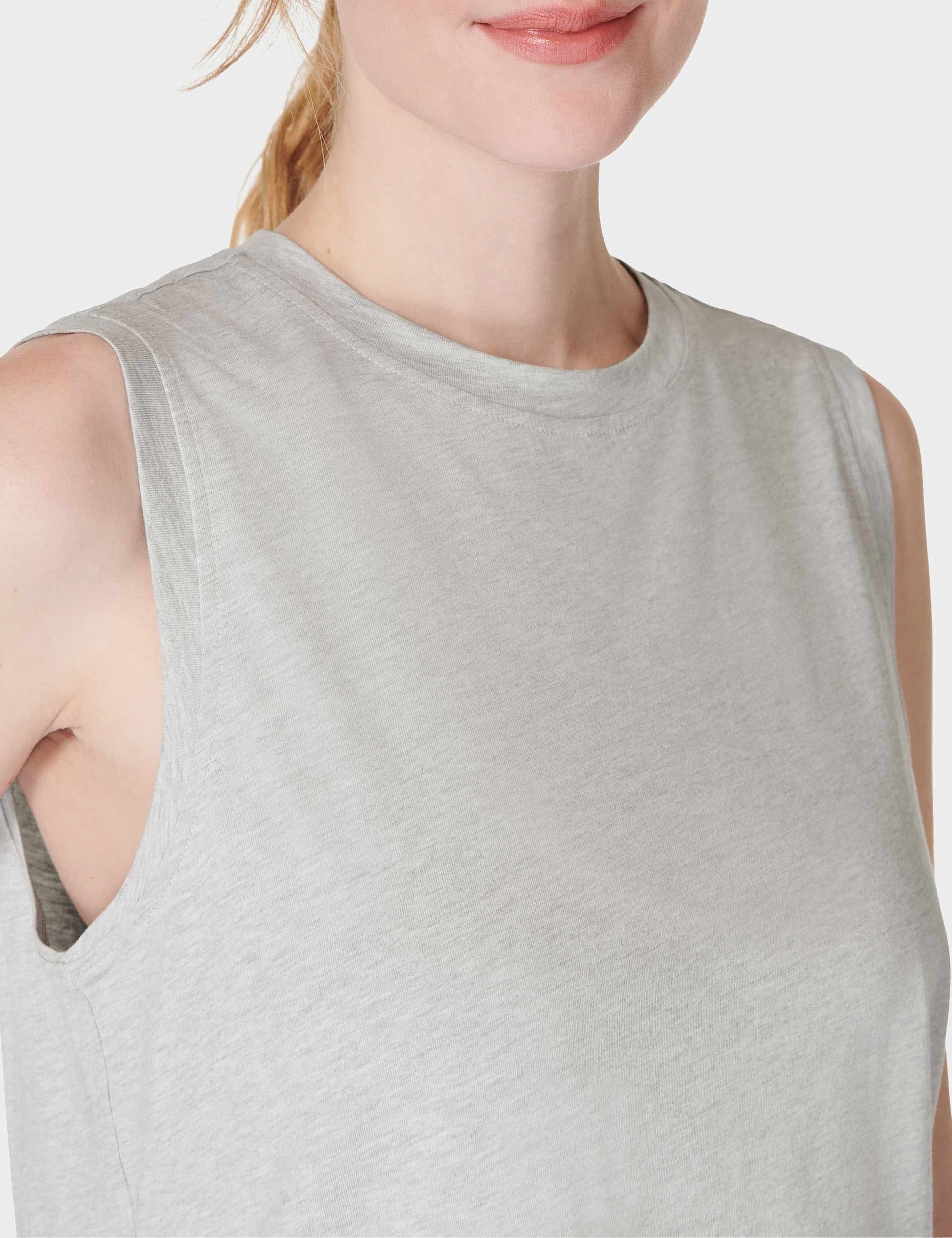 Essential Sleeveless Vest for Women - Light Grey Marl | Comfortable Layering Piece for Gym, Workout & Casual Wear