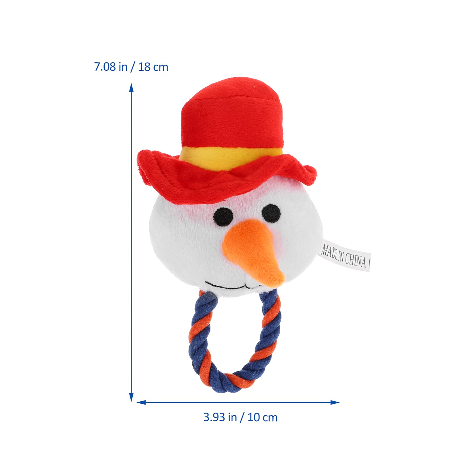 Balacoo Plush Dog Toy with Squeaker - Soft Chew Toy for Puppies & Small Dogs - Durable Cotton Rope Snowball Design - Perfect for Training, Teething & Playtime - Great Christmas Gift for Pets (Red)