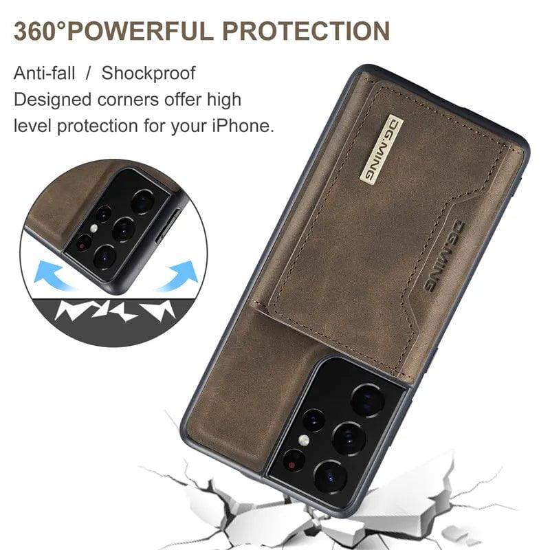 Samsung Galaxy S24 Ultra Retro Flip Vegan Leather Phone Case - Stylish & Protective Cover for Everyday Use, Work & Travel