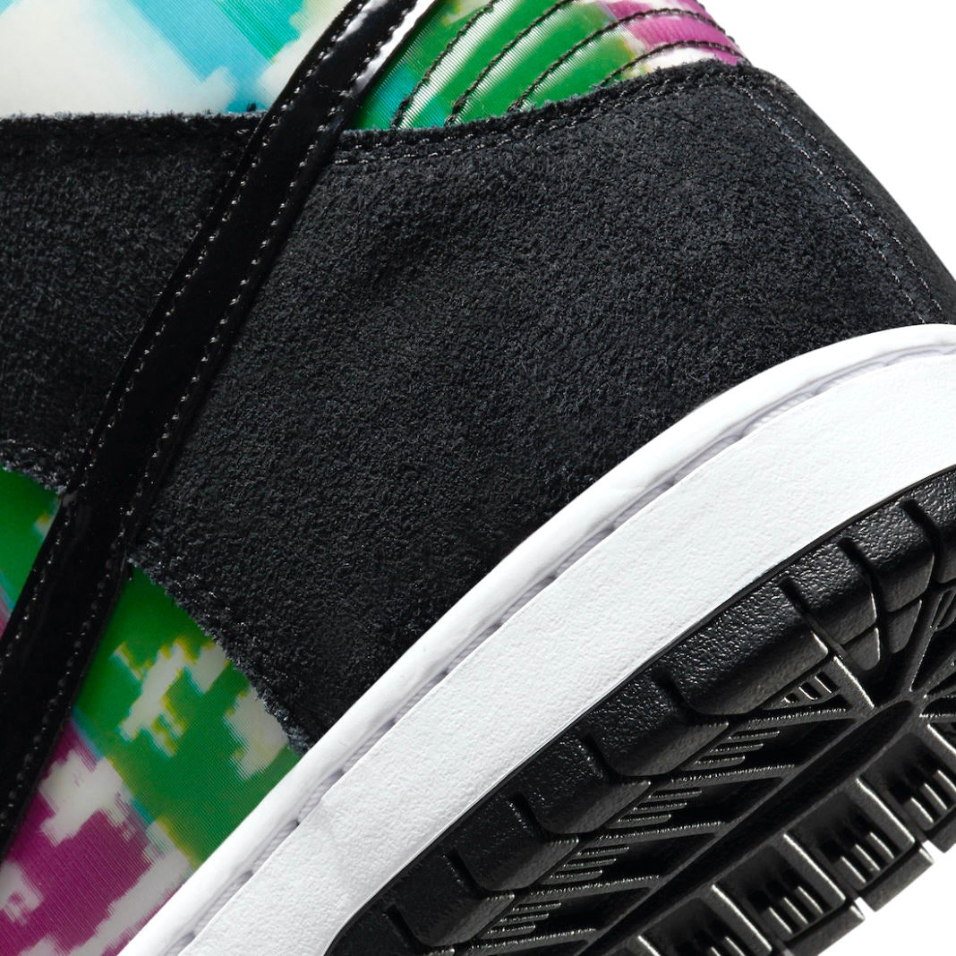 Nike SB Dunk High Pro TV Signal Black White Multi Panda Sneakers - Men's Basketball Shoes for Skateboarding & Streetwear Fashion