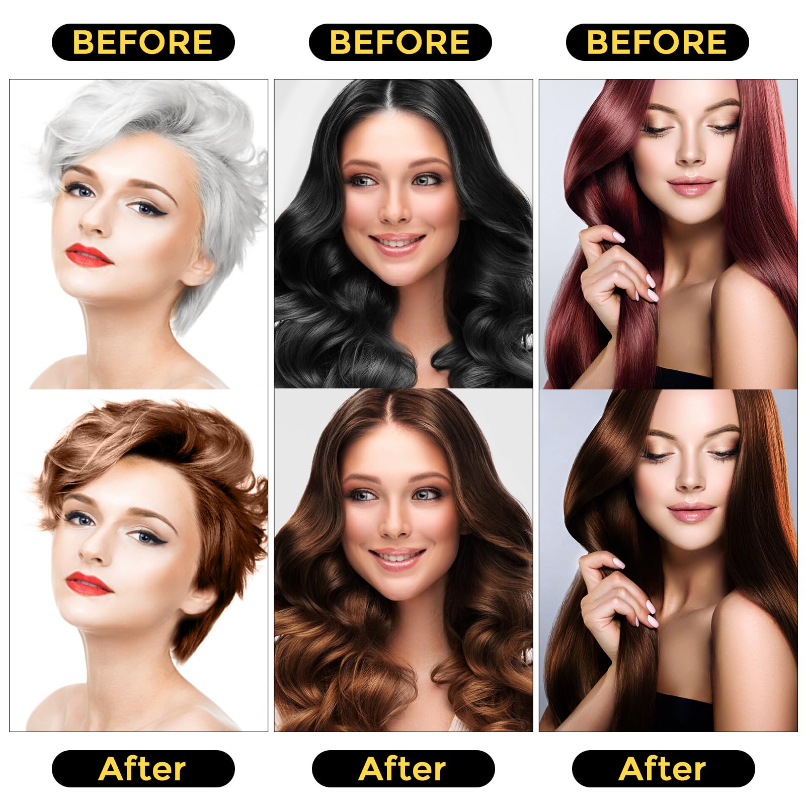 3 in 1 Herbal Dark Brown Hair Dye Shampoo for Women & Men - Natural Hair Coloring & Conditioning at Home | Perfect for Gray Coverage & Daily Hair Care