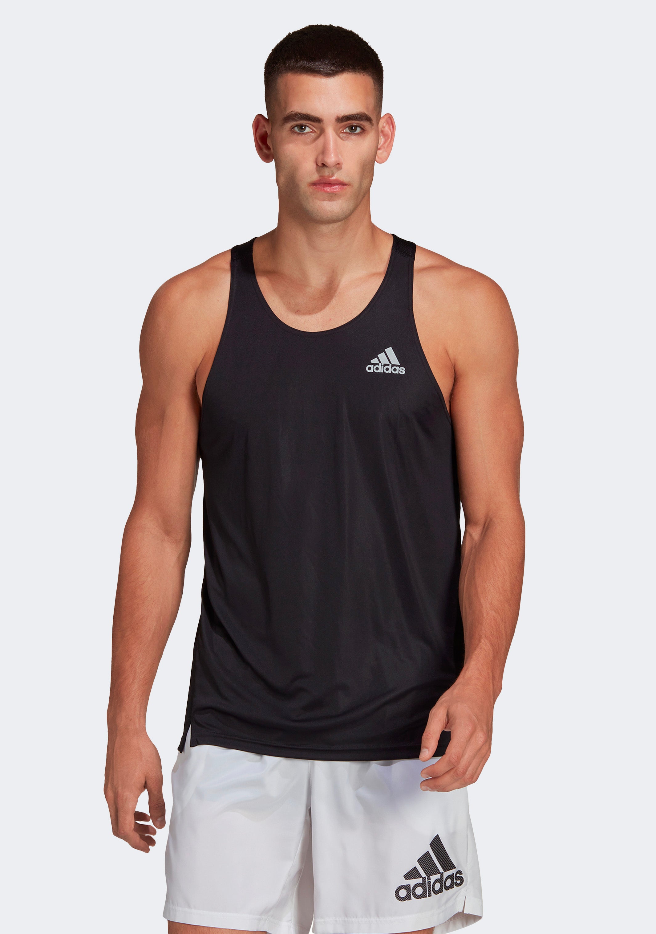 Adidas Men's Running Singlet - Lightweight Performance Workout Top for Jogging, Gym & Marathon Training | Moisture-Wicking & Breathable Fabric